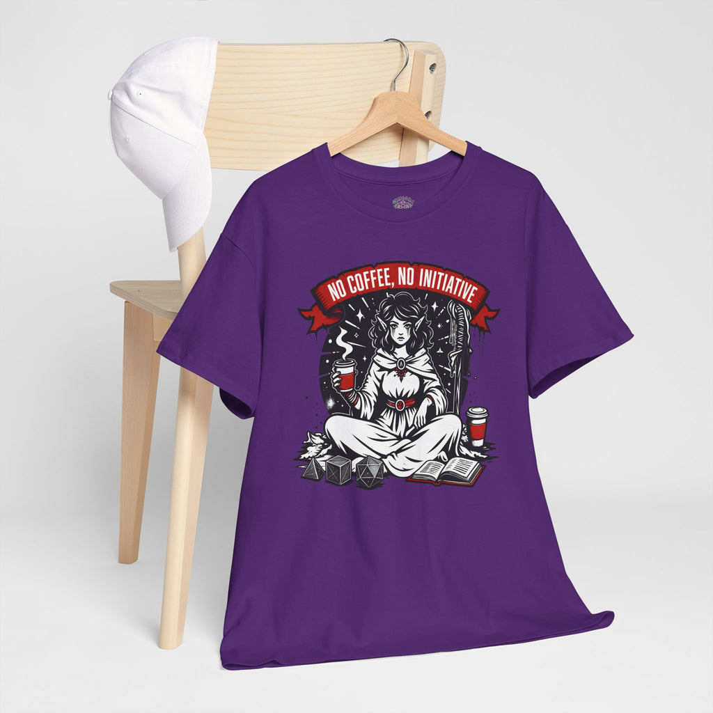 No Coffee, No Initiative | Fantasy RPG T-shirt