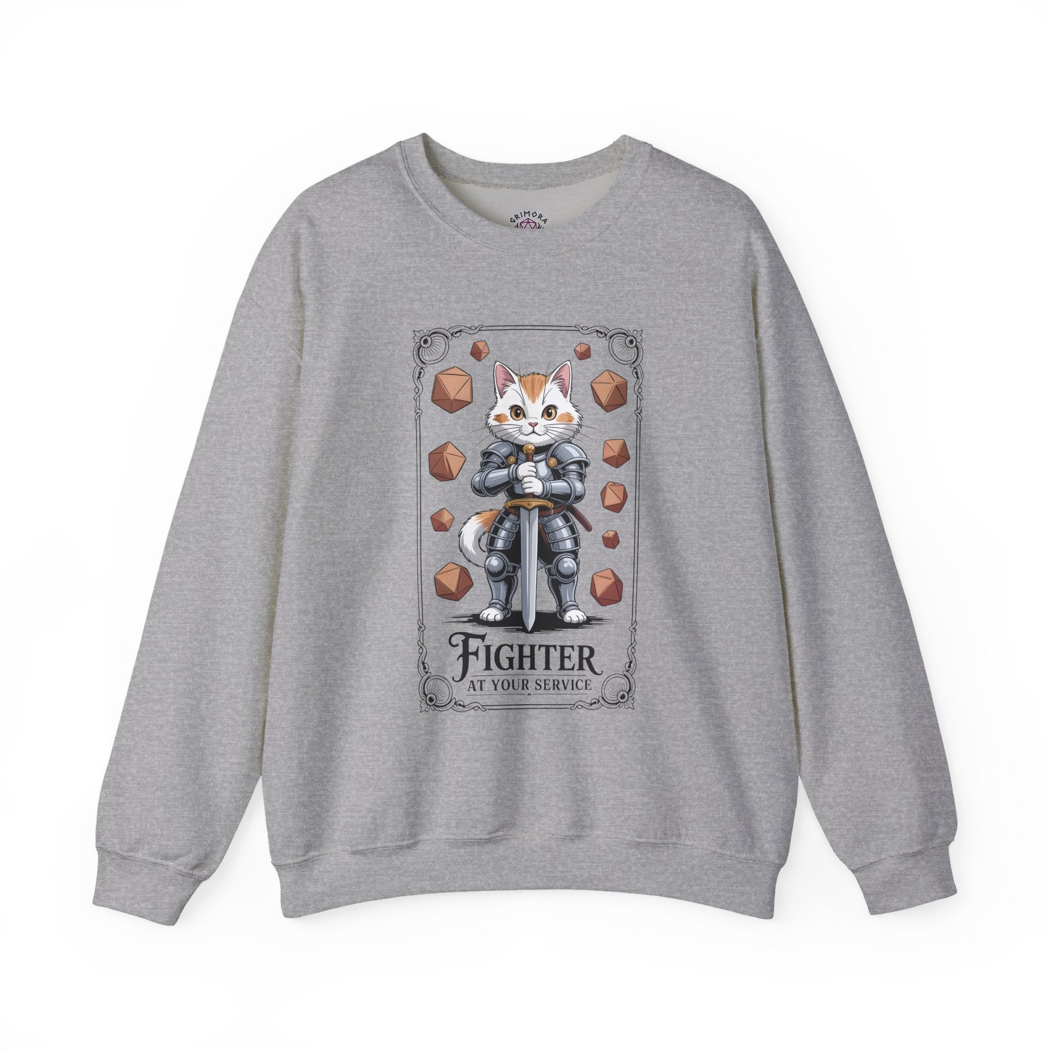 Fighter Cat at Your Service D&D Sweatshirt | Cat Lover RPG Gift