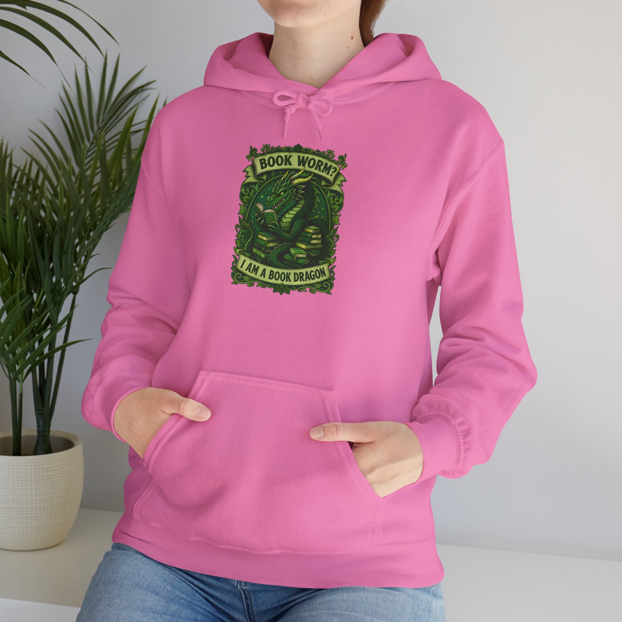 Book Worm? I Am a Book Dragon, Fantasy Reader Hoodie