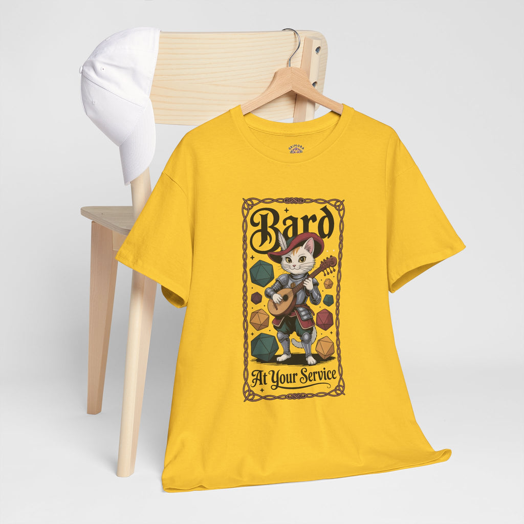 Bard Cat at Your Serivece D&D T-shirt | Cat Lover RPG Gift