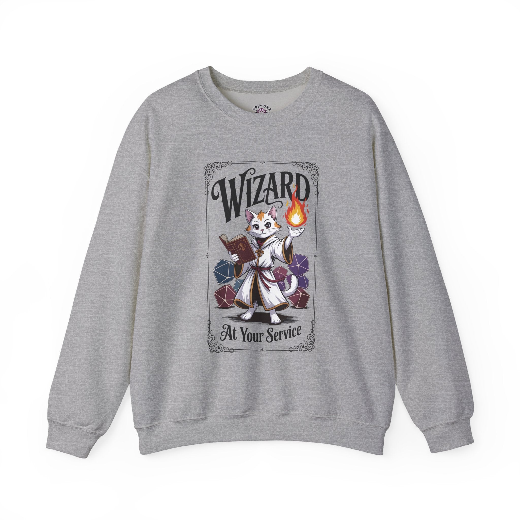 Wizard Cat at Your Serivece D&D Sweatshirt | Cat Lover RPG Gift