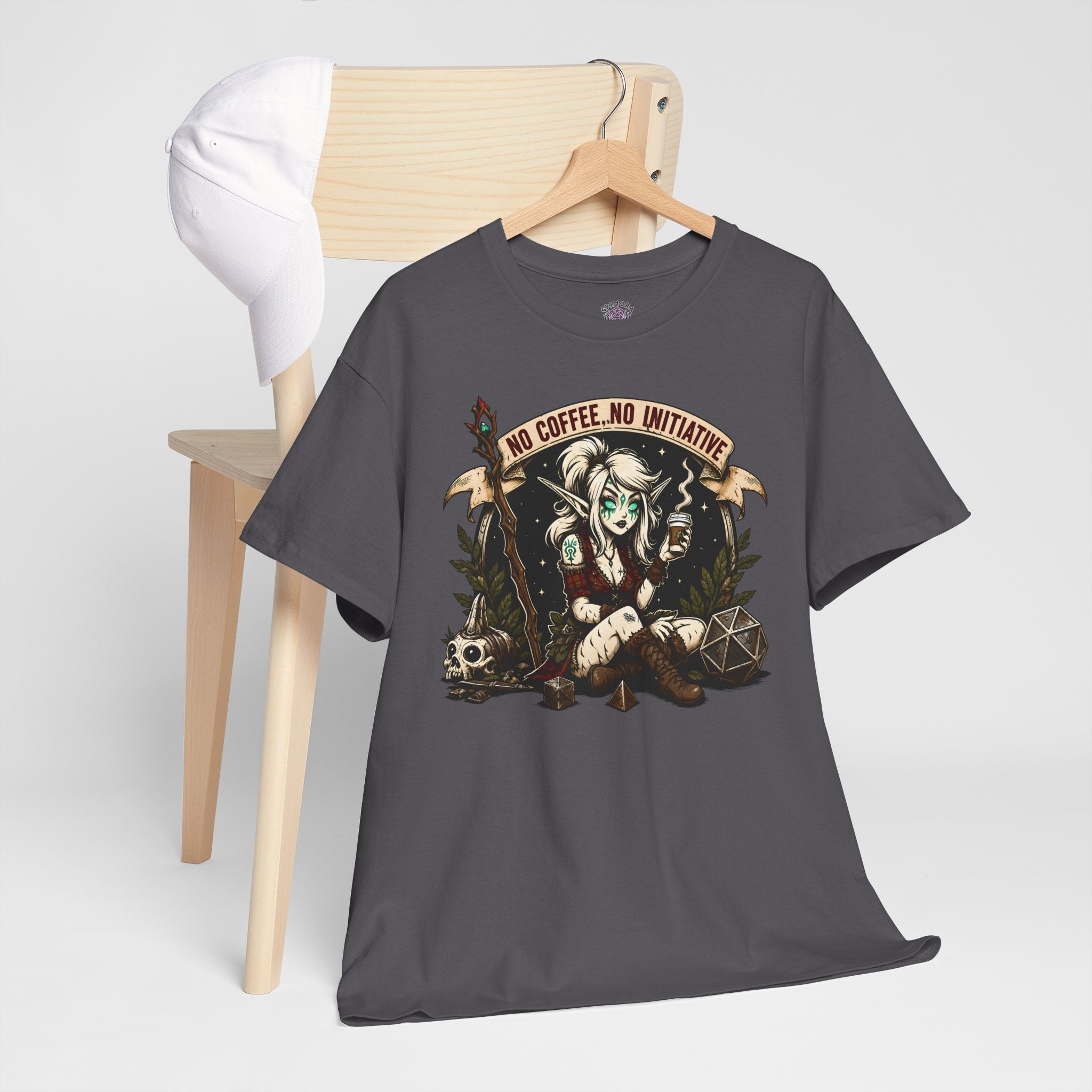 No Coffee, No Initiative | Fantasy RPG T-shirt