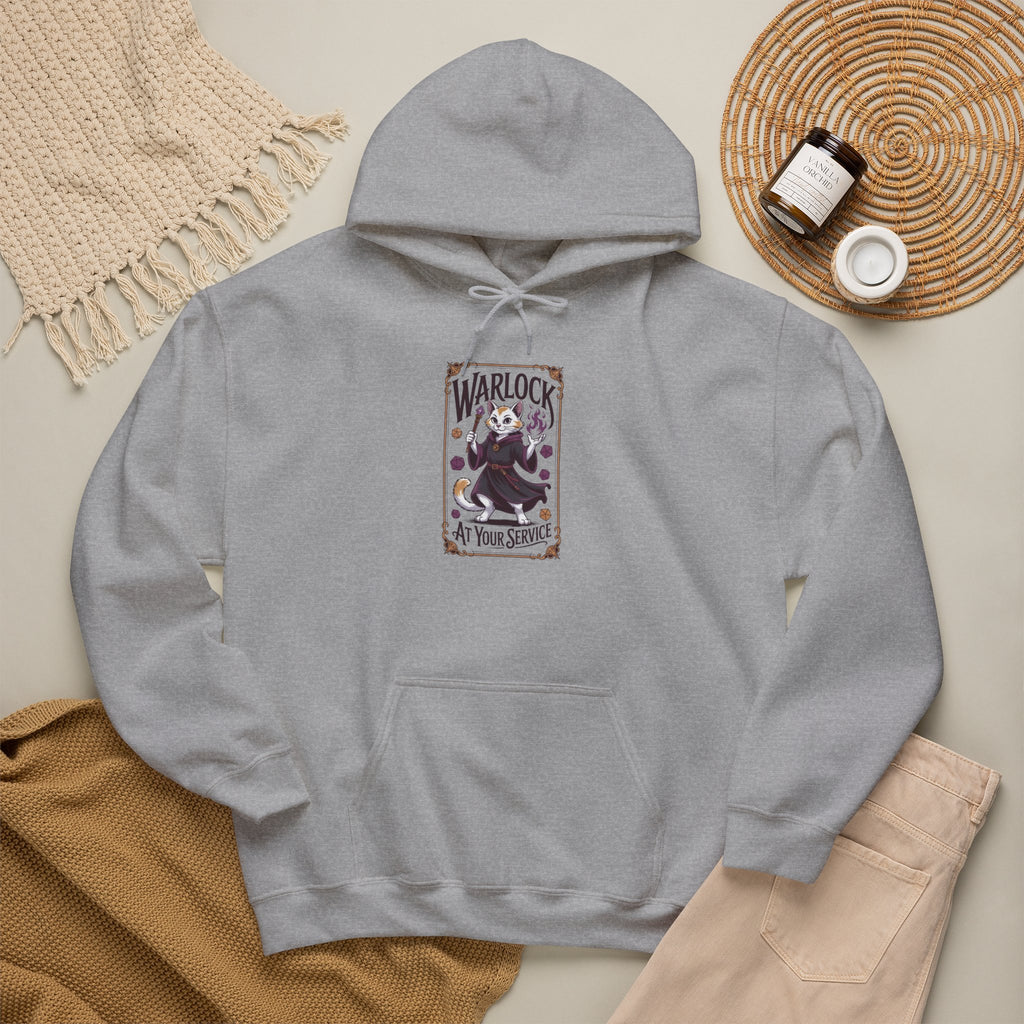 Warlock Cat at Your Serivece D&D Hoodie | Cat Lover RPG Gift