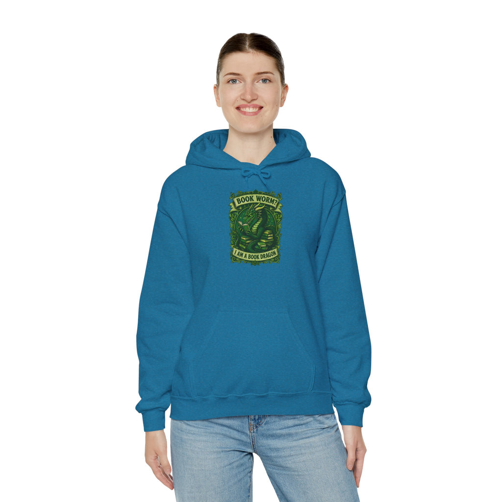 Book Worm? I Am a Book Dragon, Fantasy Reader Hoodie