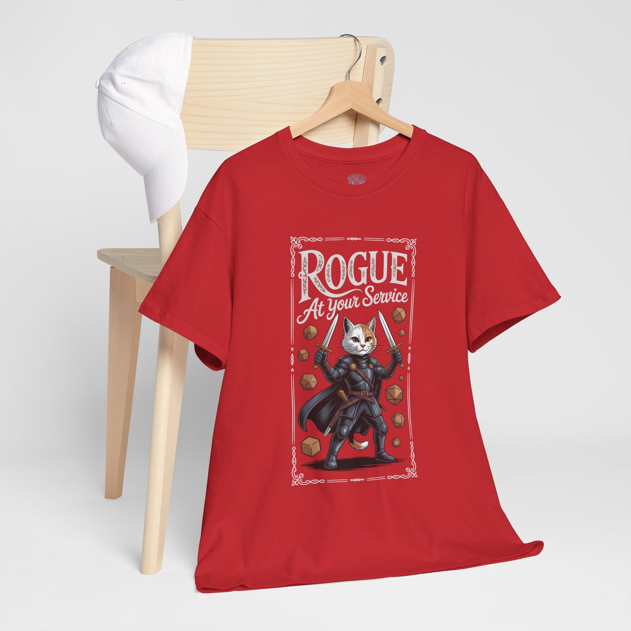 Rogue Cat at Your Serivece D&D T-shirt | Cat Lover RPG Gift