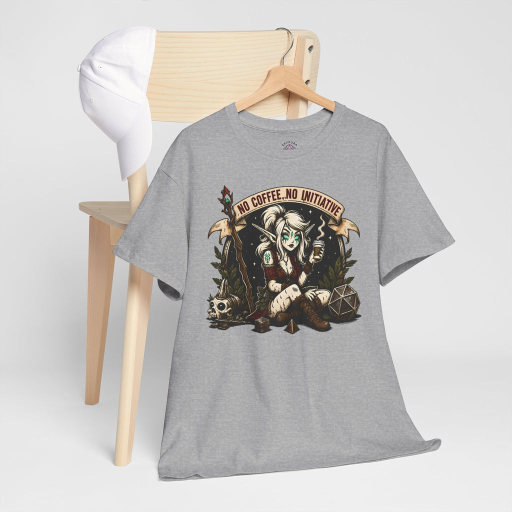 No Coffee, No Initiative | Fantasy RPG T-shirt