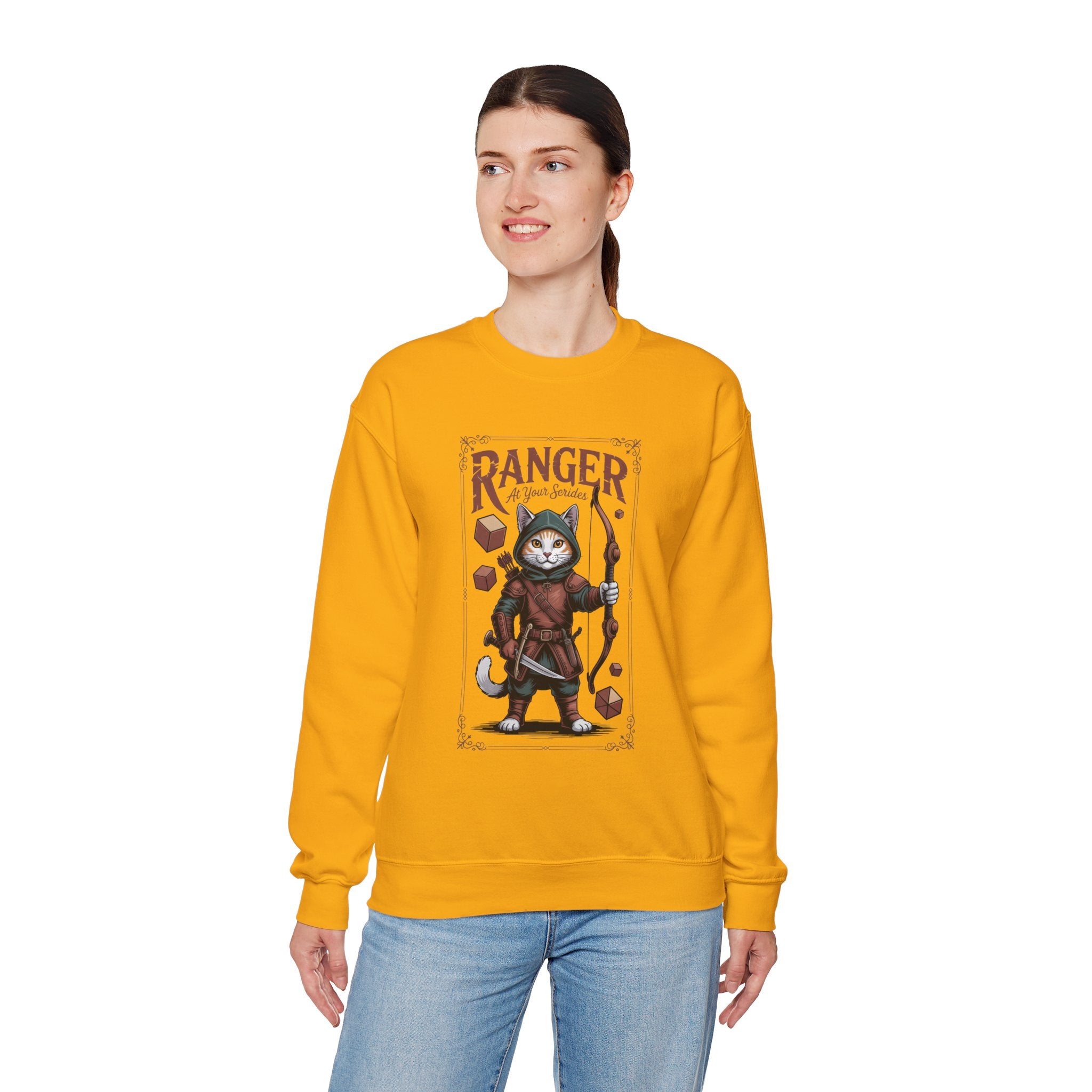 Ranger Cat at Your Serivece D&D Sweatshirt | Cat Lover RPG Gift