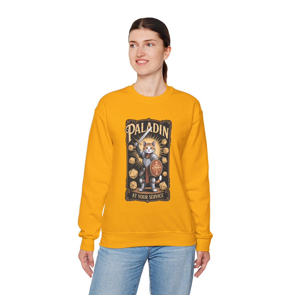 Paladin Cat at Your Service D&D Sweatshirt | Cat Lover RPG Gift