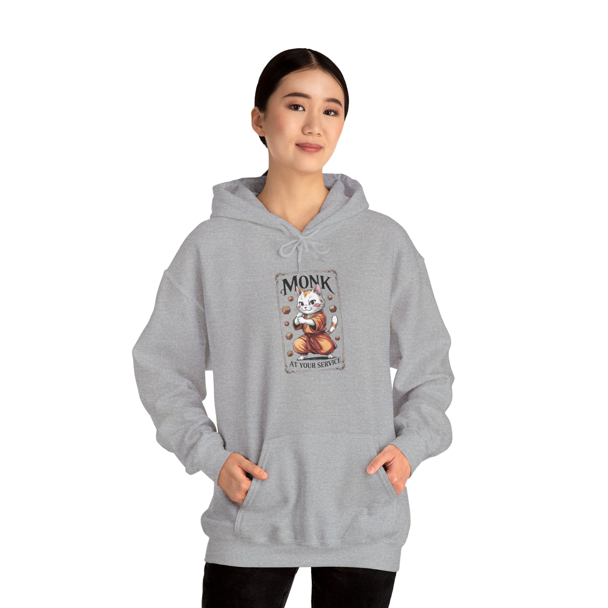 Monk Cat at Your Service D&D Hoodie | Cat Lover RPG Gift