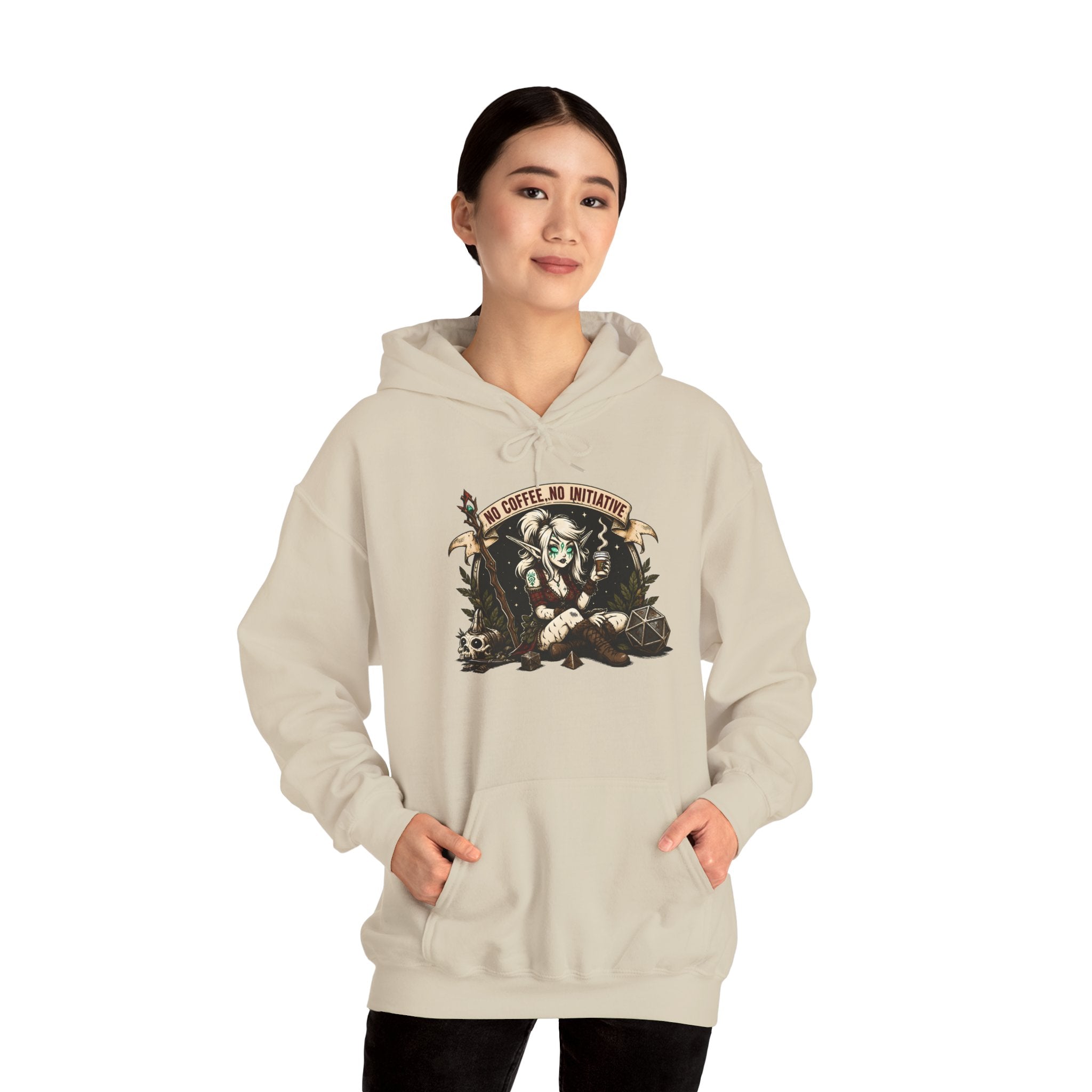 No Coffee, No Initiative | Fantasy RPG Hoodie