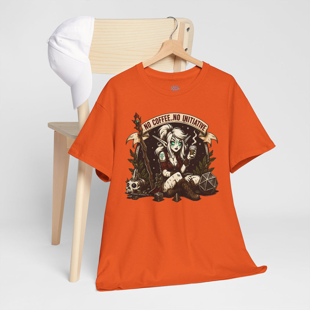 No Coffee, No Initiative | Fantasy RPG T-shirt
