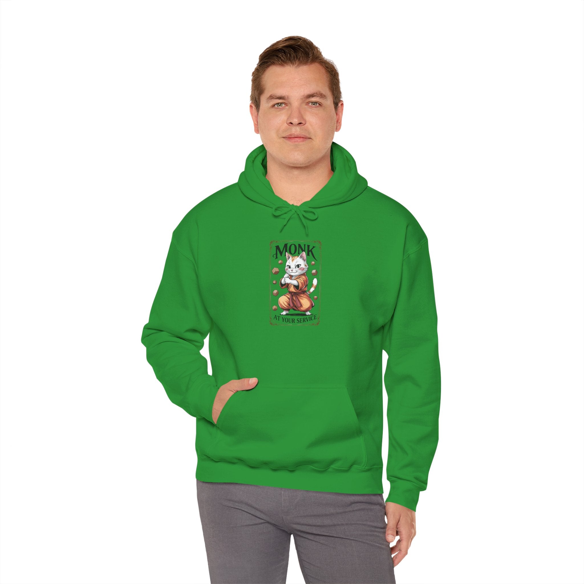 Monk Cat at Your Service D&D Hoodie | Cat Lover RPG Gift