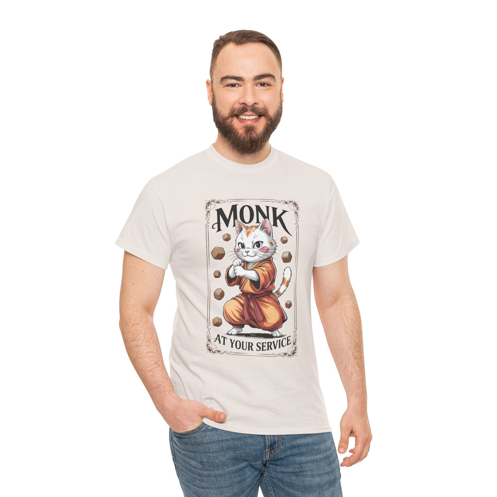Monk Cat at Your Service D&D T-shirt | Cat Lover RPG Gift
