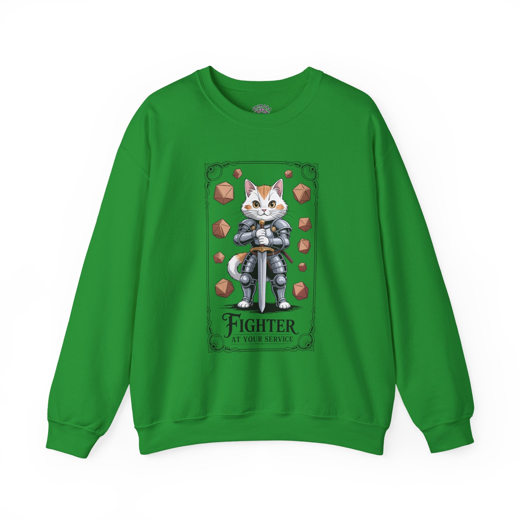 Fighter Cat at Your Service D&D Sweatshirt | Cat Lover RPG Gift