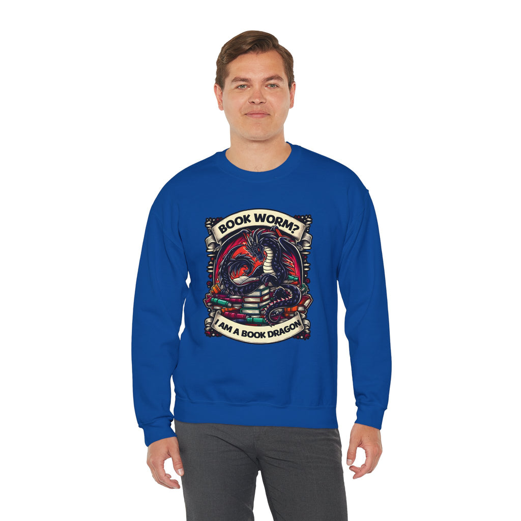 Book Worm? I Am a Book Dragon, Fantasy Reader Sweatshirt