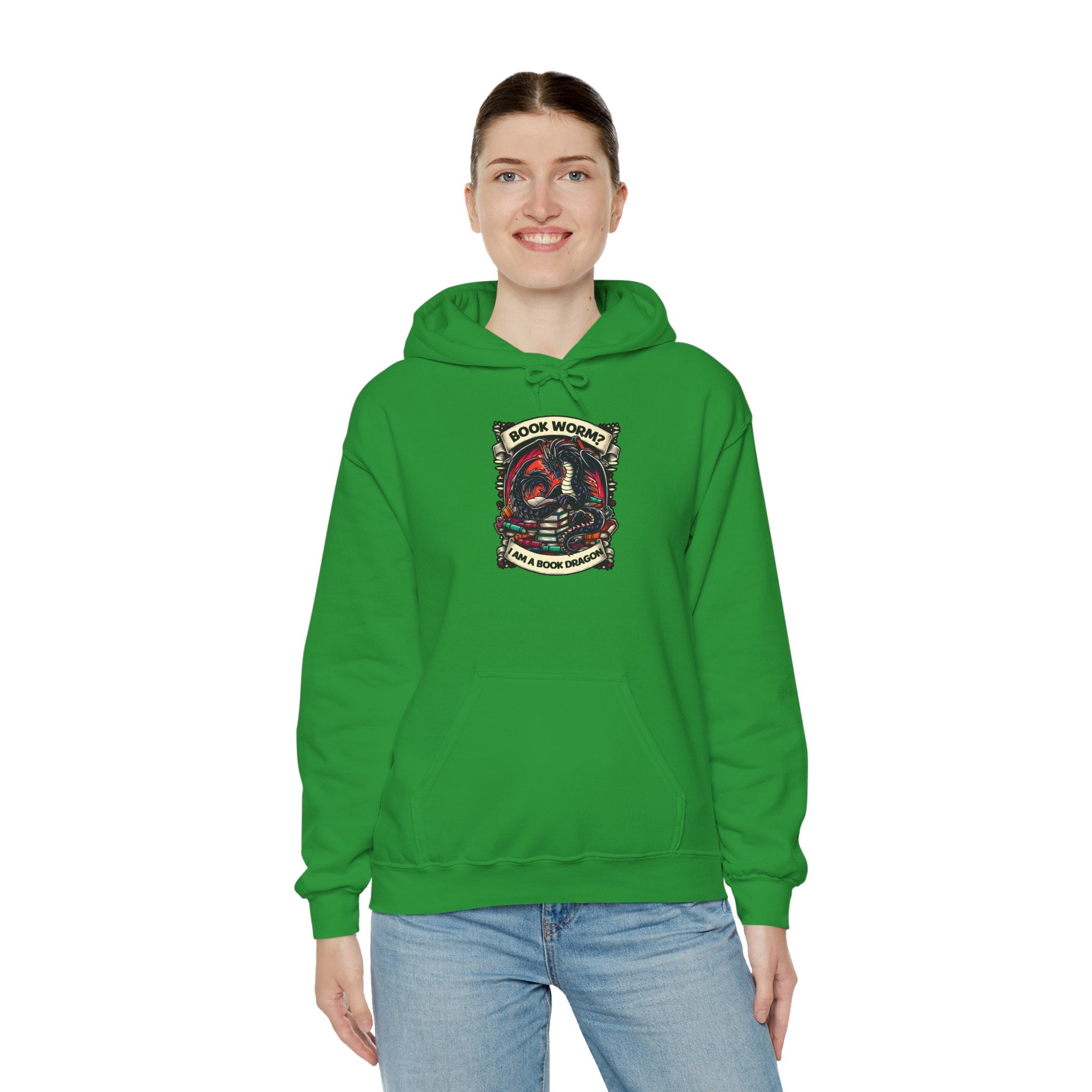 Book Worm? I Am a Book Dragon, Fantasy Reader Hoodie