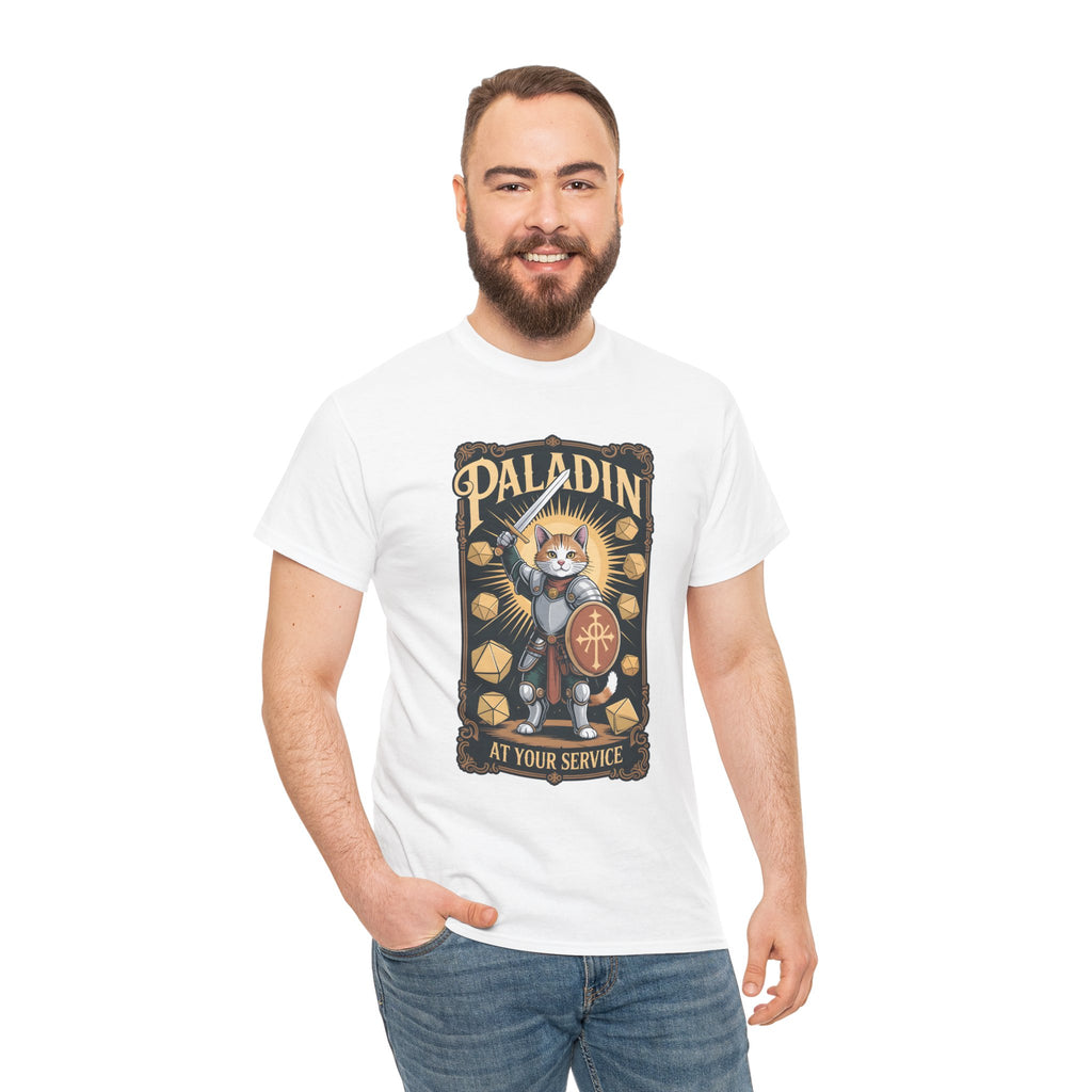 Paladin Cat at Your Service D&D T-shirt | Cat Lover RPG Gift