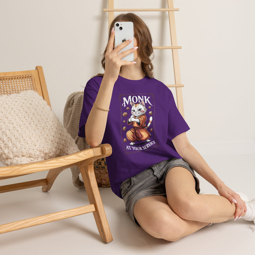 Monk Cat at Your Service D&D T-shirt | Cat Lover RPG Gift