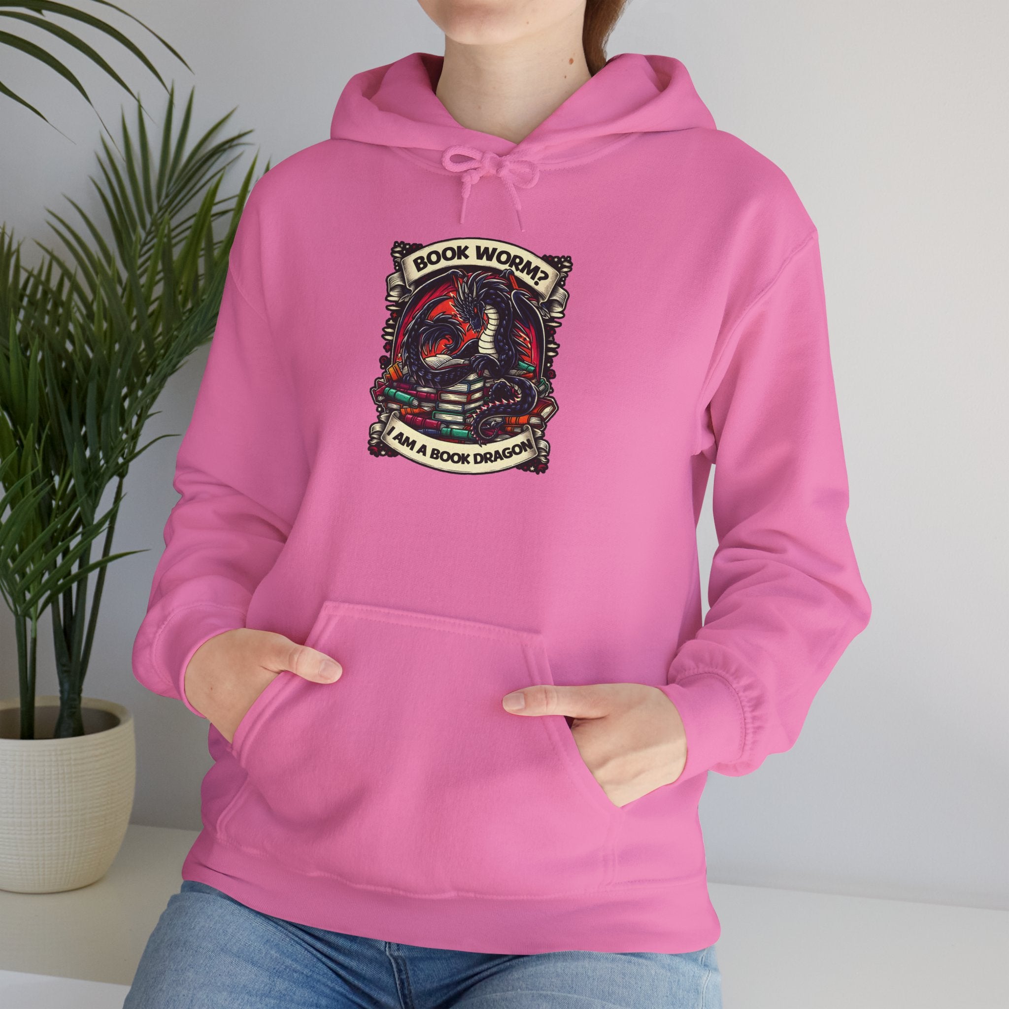 Book Worm? I Am a Book Dragon, Fantasy Reader Hoodie