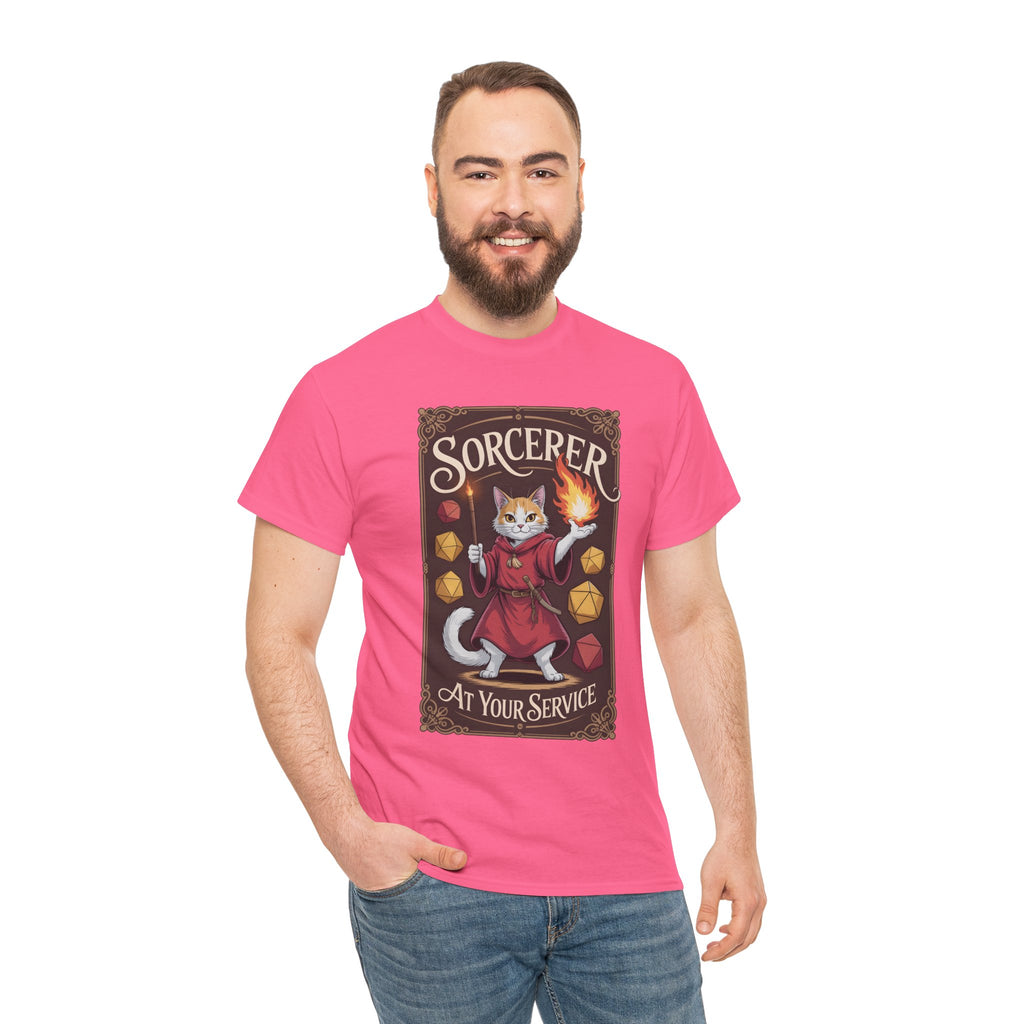 Sorcerer Cat at Your Service D&D T-shirt | Cat Lover RPG Gift