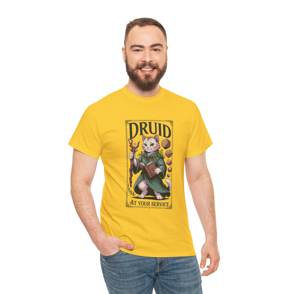 Druid Cat at Your Serivece D&D T-shirt | Cat Lover RPG Gift