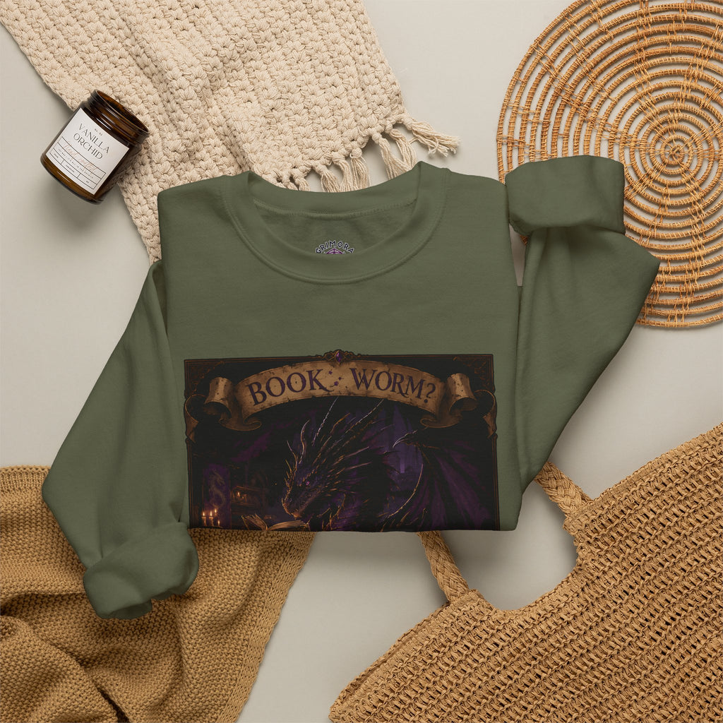 Book Worm? I Am a Book Dragon, Fantasy Reader Sweatshirt