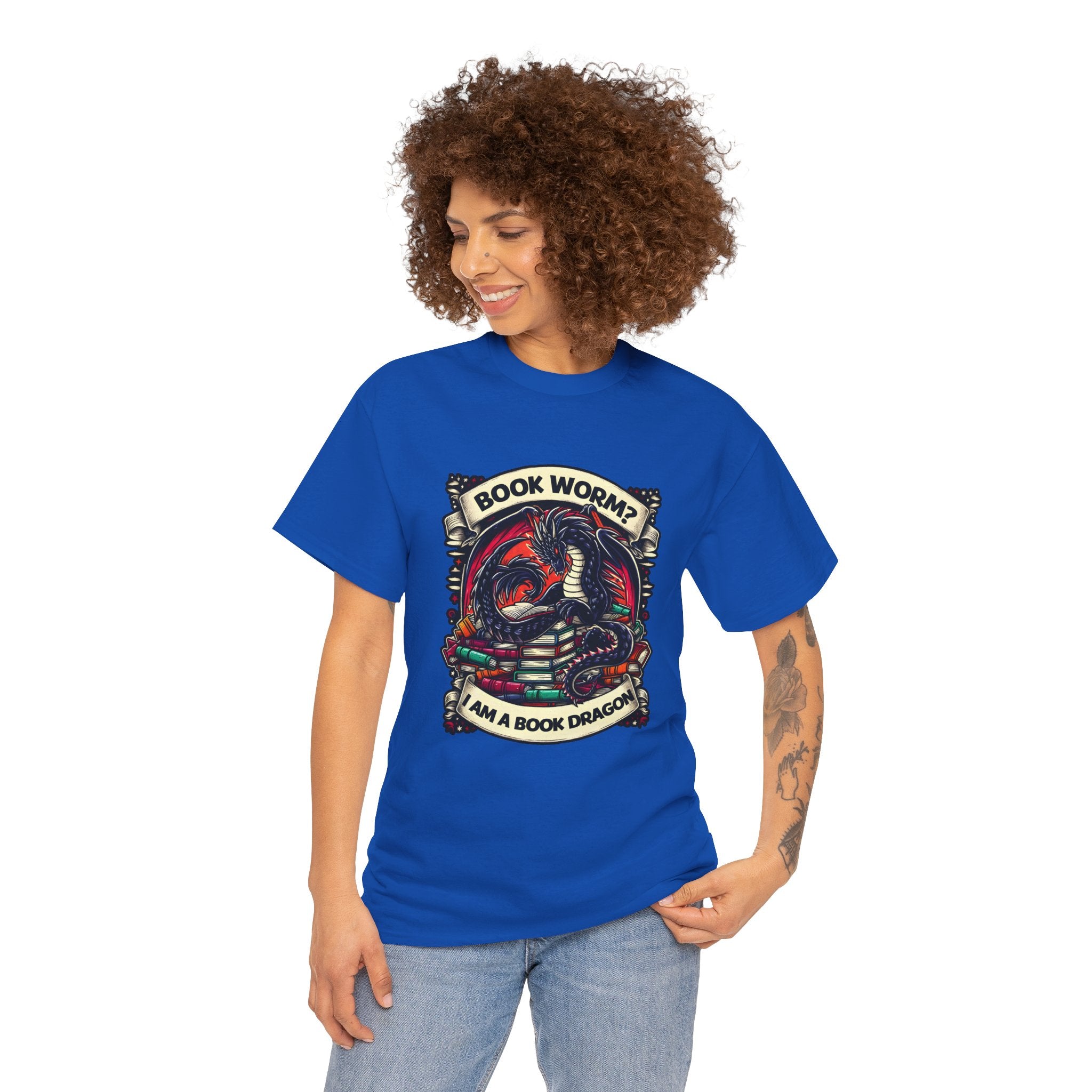 Book Worm? I Am a Book Dragon, Fantasy Reader T-shirt