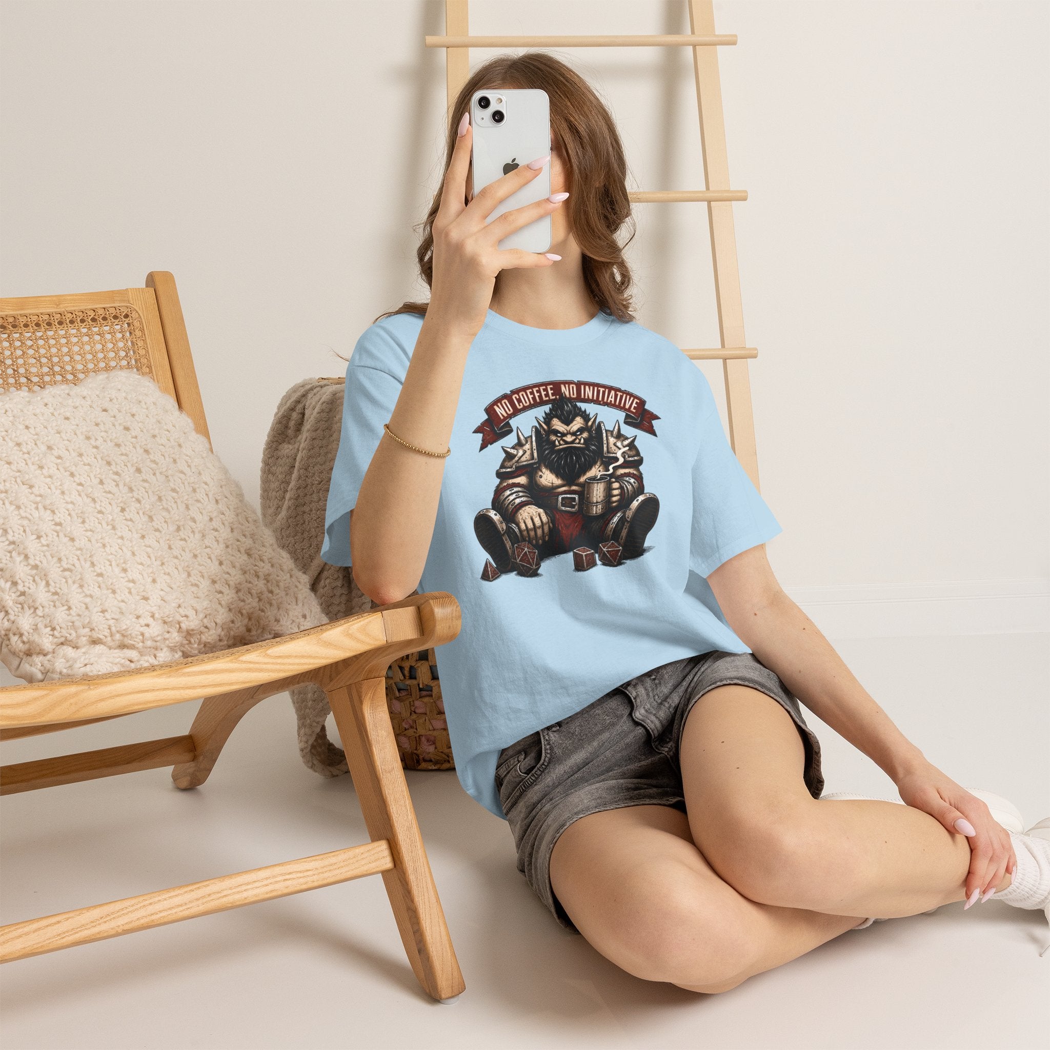 No Coffee, No Initiative | Fantasy RPG T-shirt