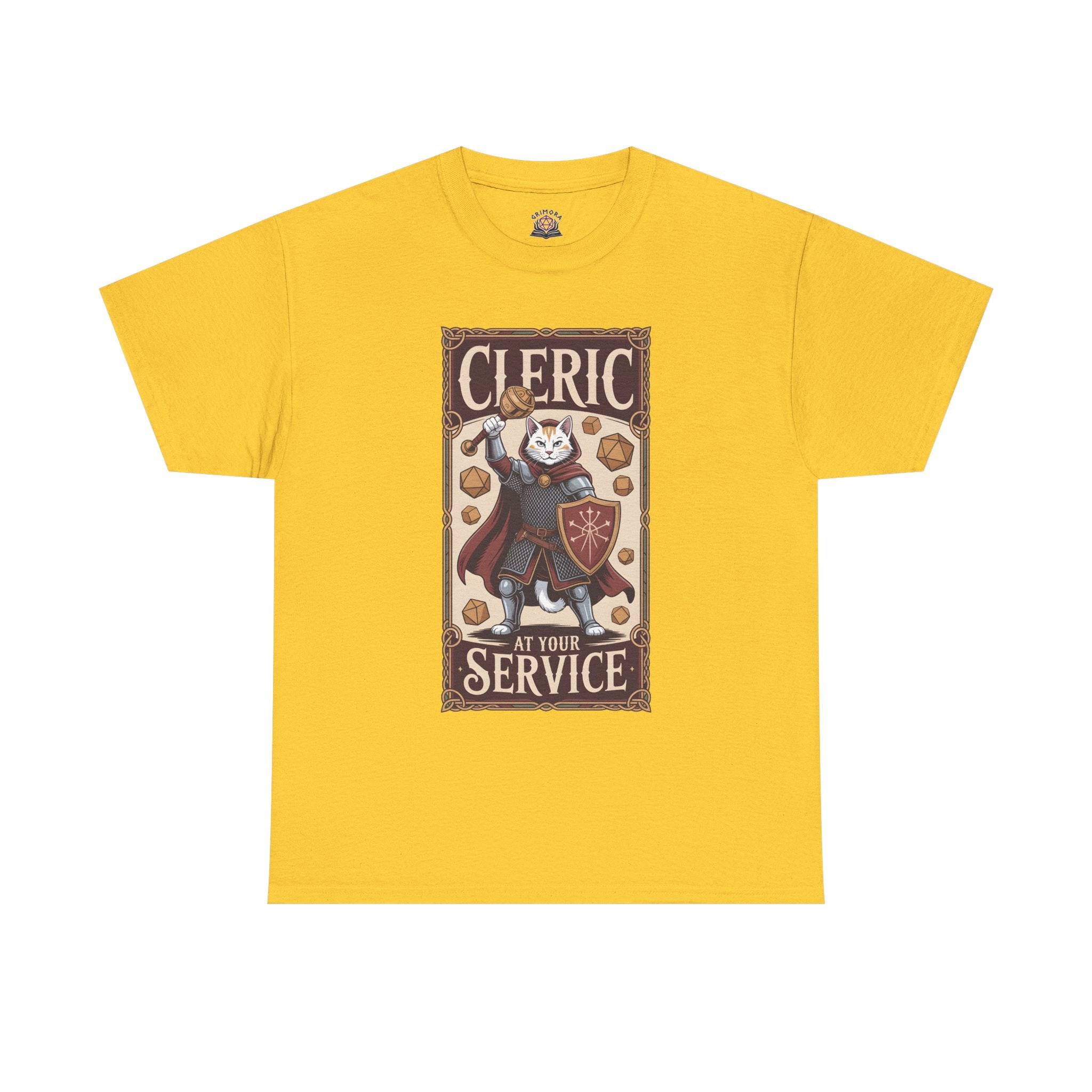 Cleric Cat at Your Service D&D T-shirt | Cat Lover RPG Gift