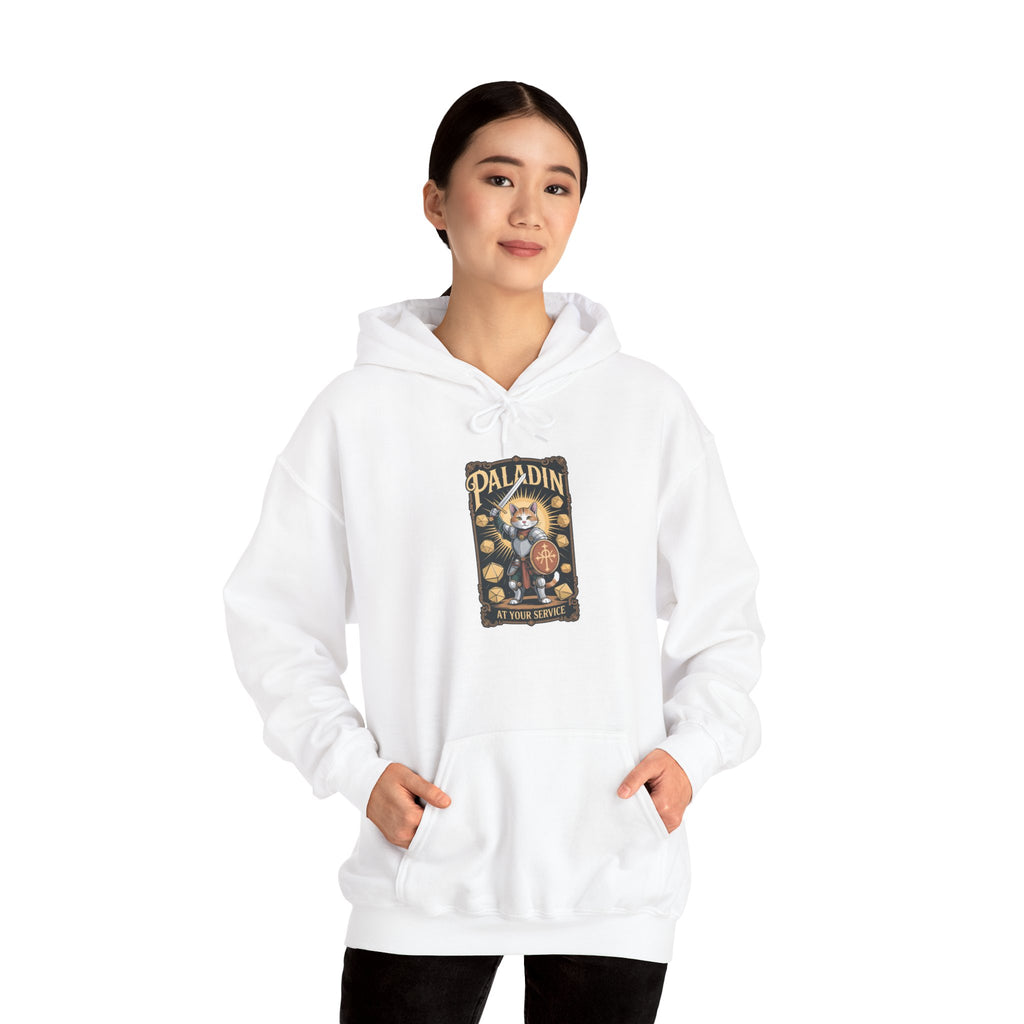 Paladin Cat at Your Service D&D Hoodie | Cat Lover RPG Gift