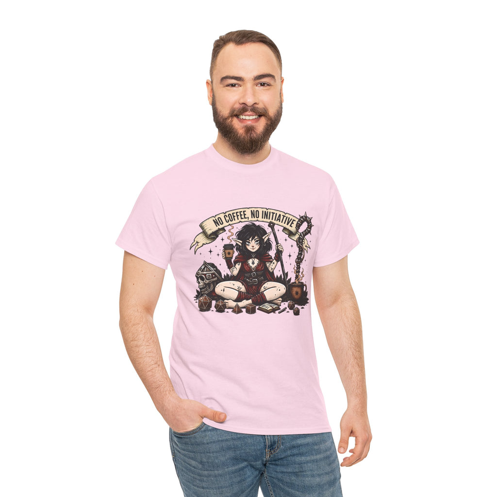 No Coffee, No Initiative | Fantasy RPG T-shirt