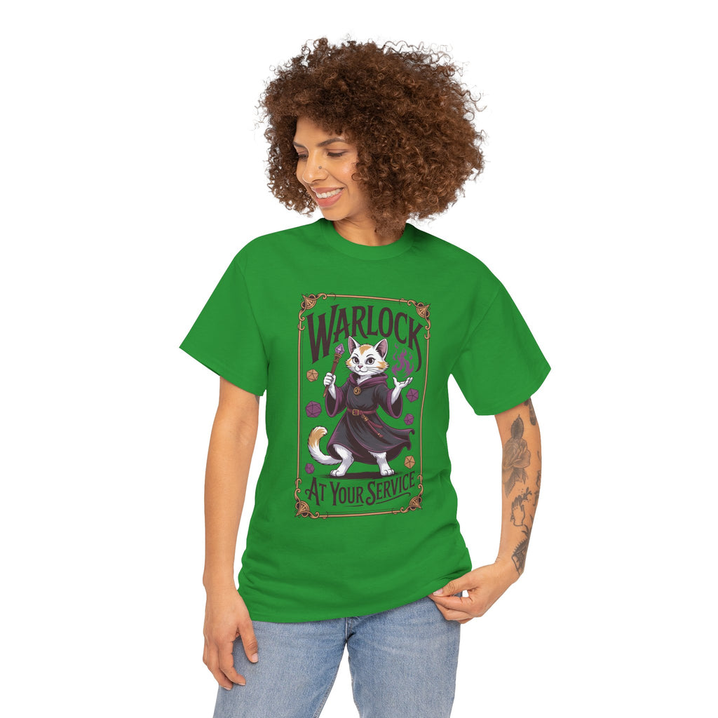 Warlock Cat at Your Serivece D&D T-shirt | Cat Lover RPG Gift