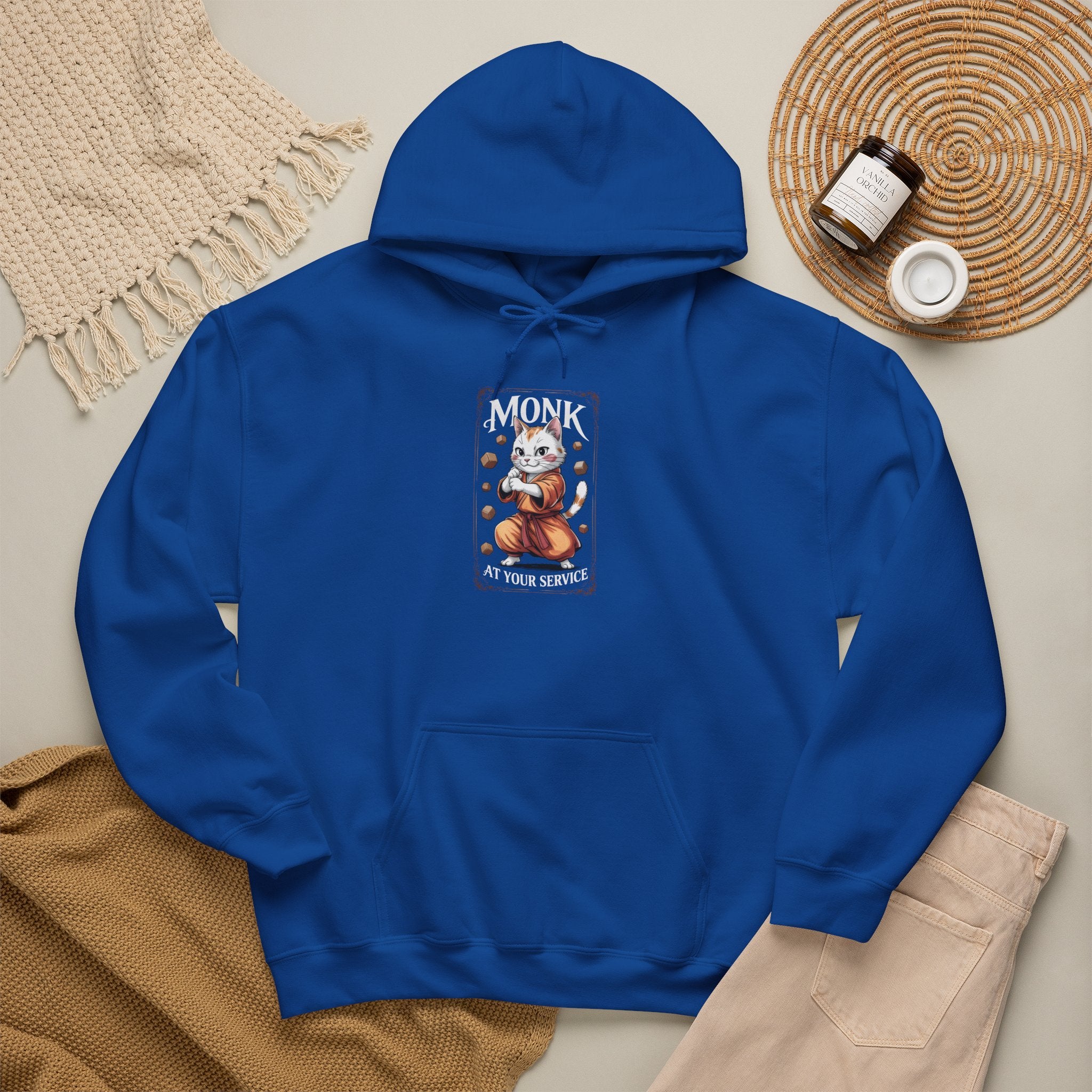 Monk Cat at Your Service D&D Hoodie | Cat Lover RPG Gift