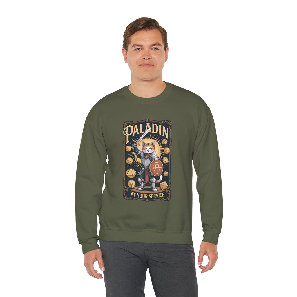 Paladin Cat at Your Service D&D Sweatshirt | Cat Lover RPG Gift