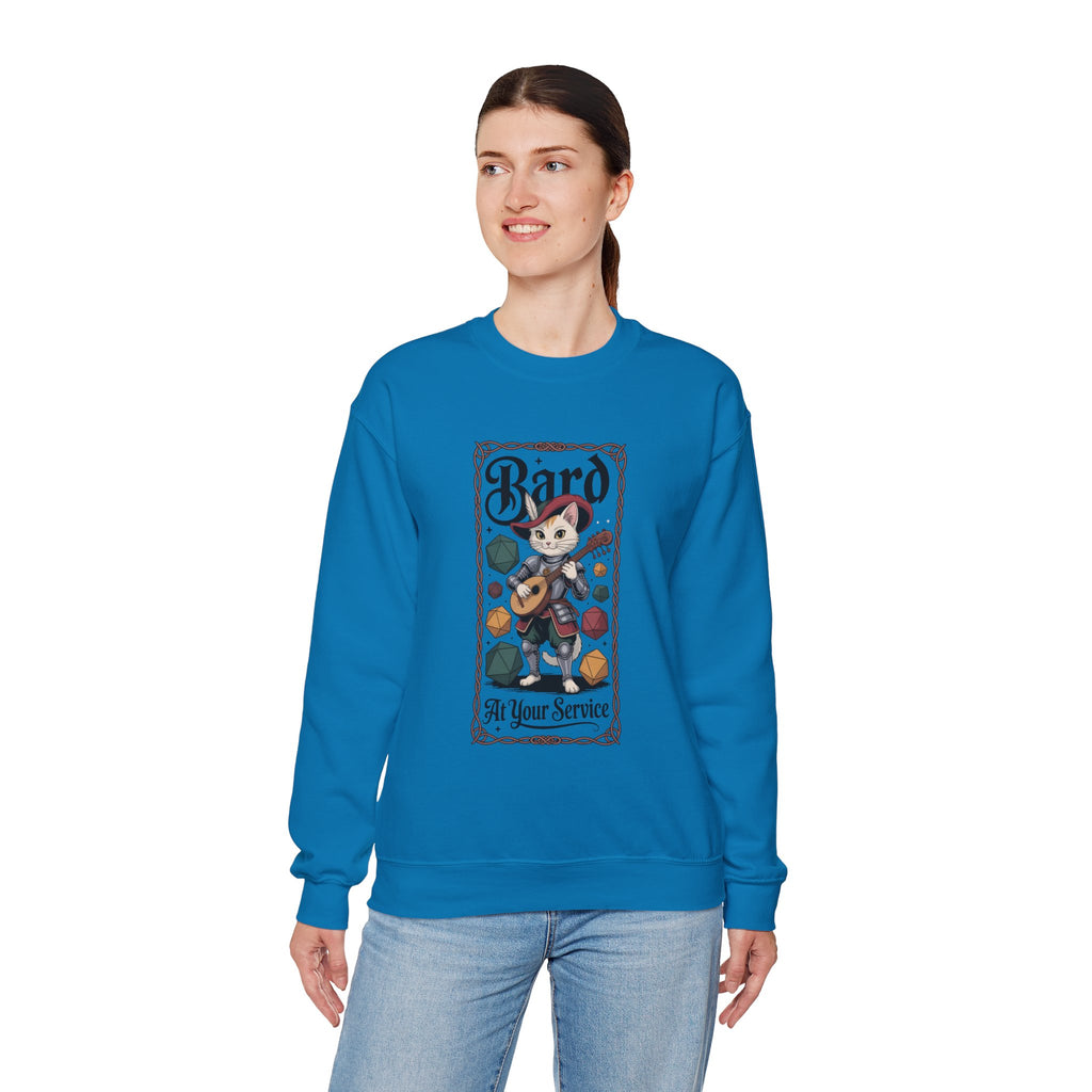 Bard Cat at Your Serivece D&D Sweatshirt | Cat Lover RPG Gift