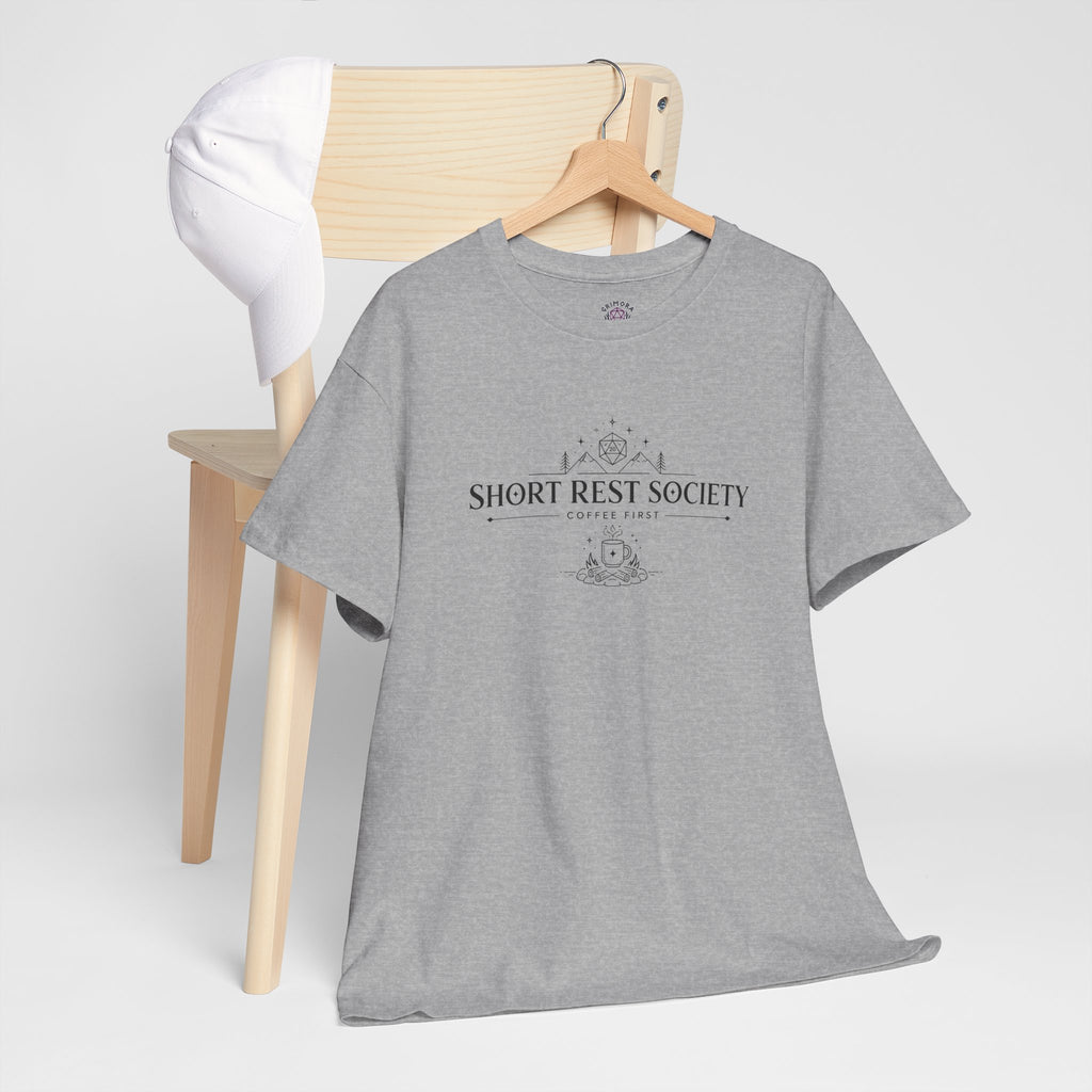 Short Rest Society – Coffee First | Tabletop RPG T-shirt
