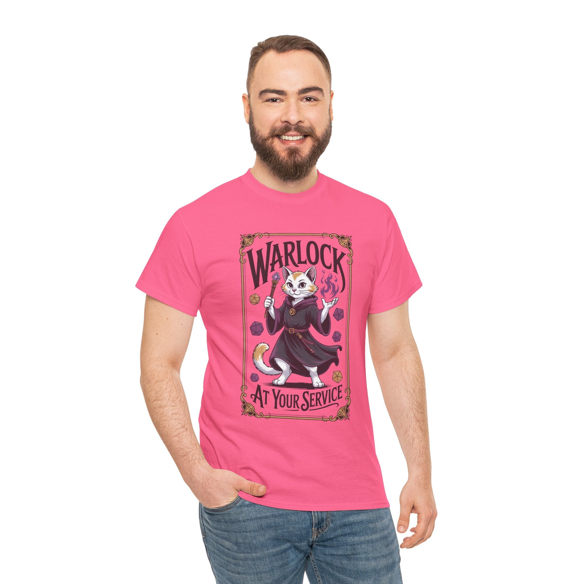 Warlock Cat at Your Serivece D&D T-shirt | Cat Lover RPG Gift