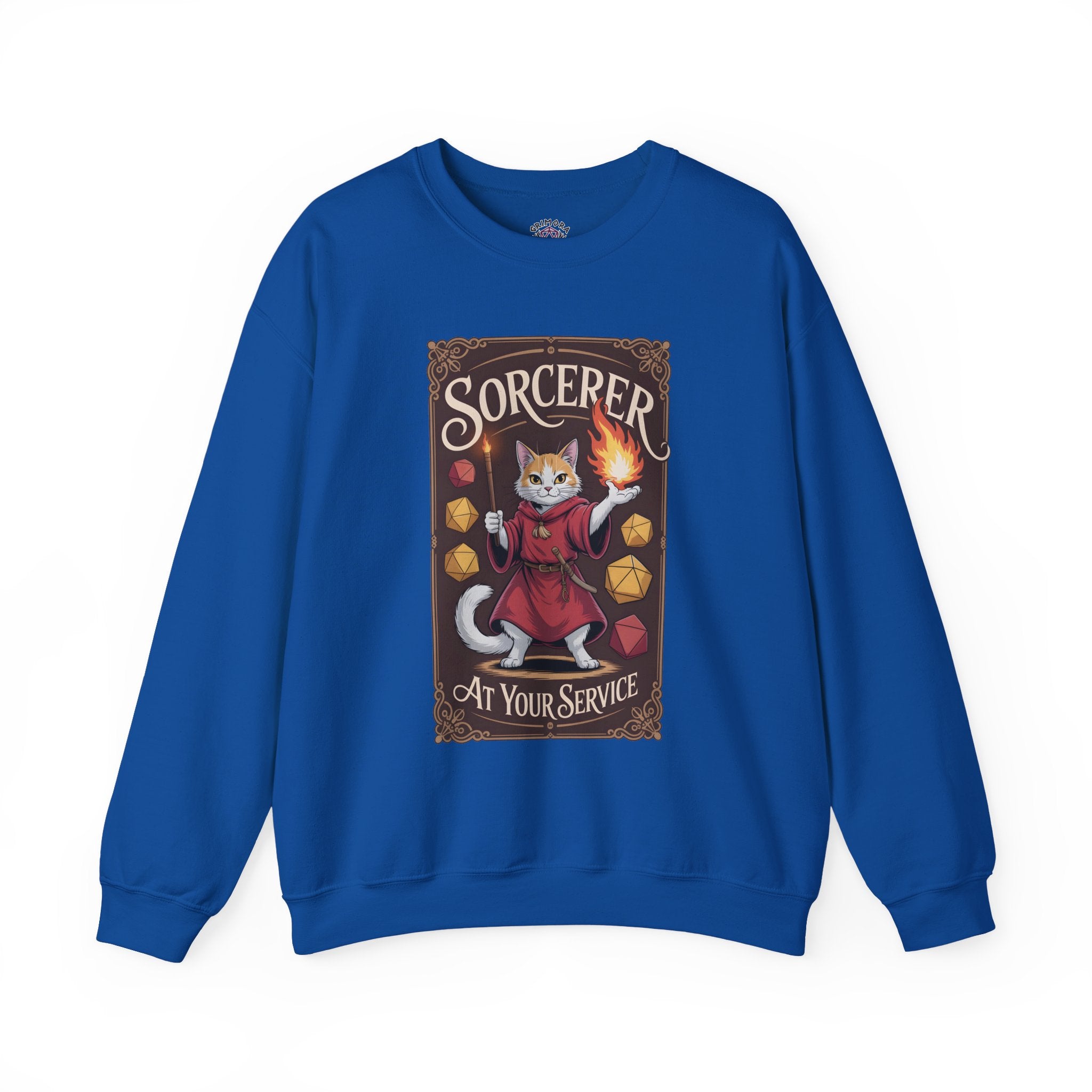 Sorcerer Cat at Your Service D&D Sweatshirt | Cat Lover RPG Gift