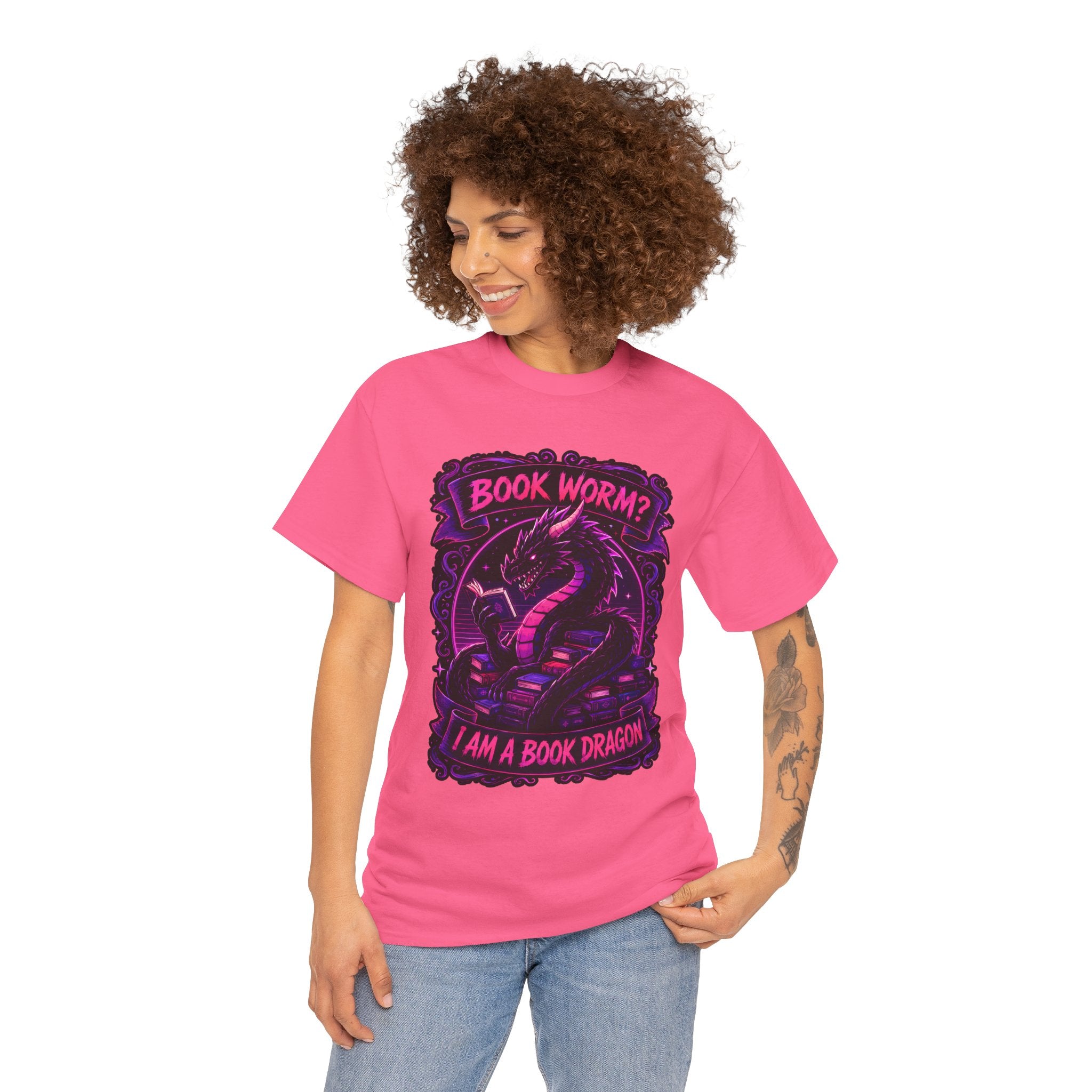 Book Worm? I Am a Book Dragon, Fantasy Reader T-shirt