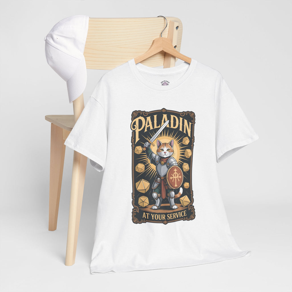 Paladin Cat at Your Service D&D T-shirt | Cat Lover RPG Gift