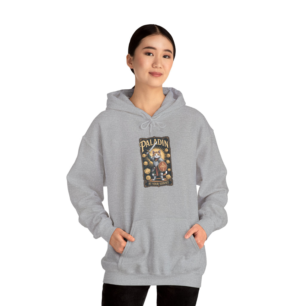 Paladin Cat at Your Service D&D Hoodie | Cat Lover RPG Gift