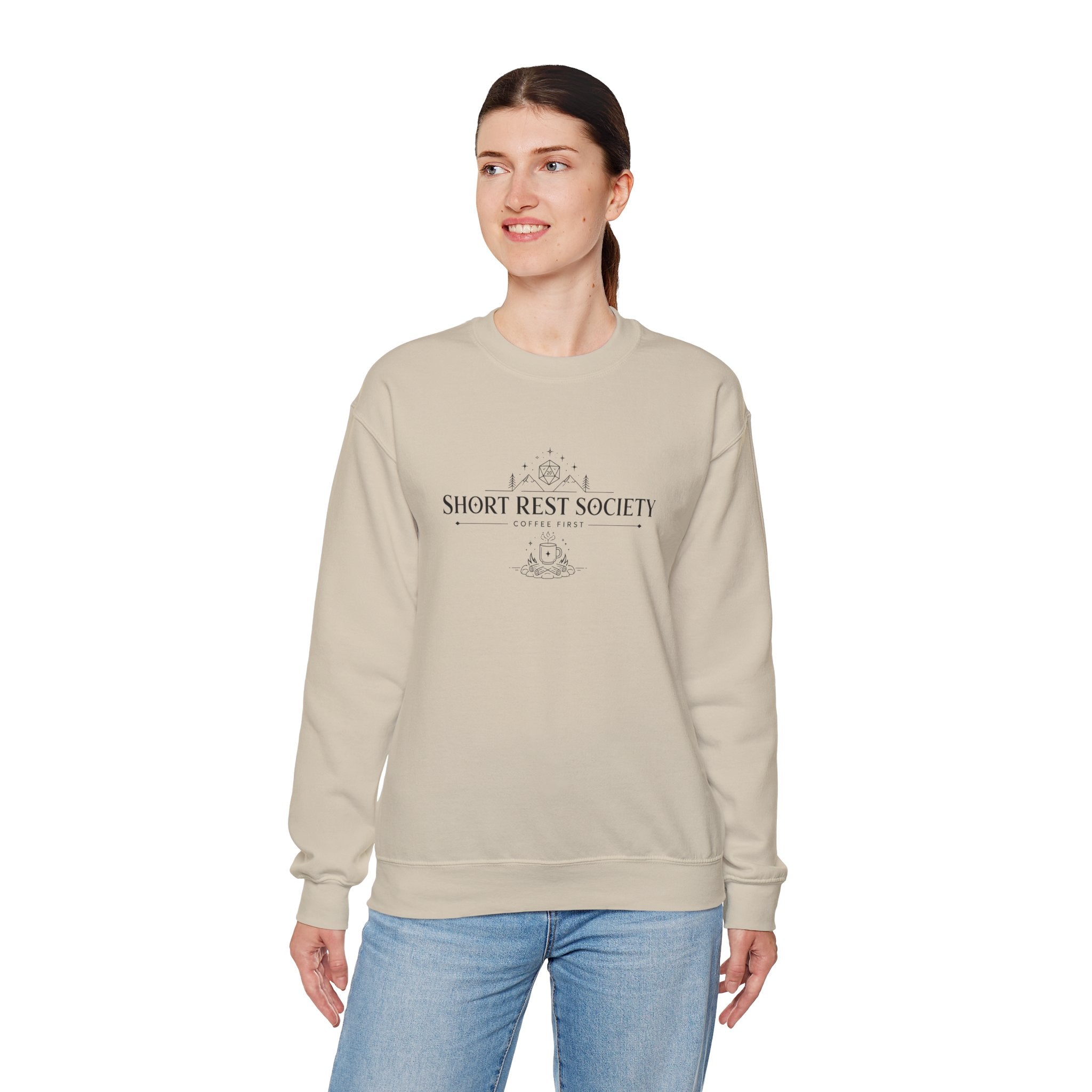 Short Rest Society – Coffee First | Tabletop RPG Sweatshirt
