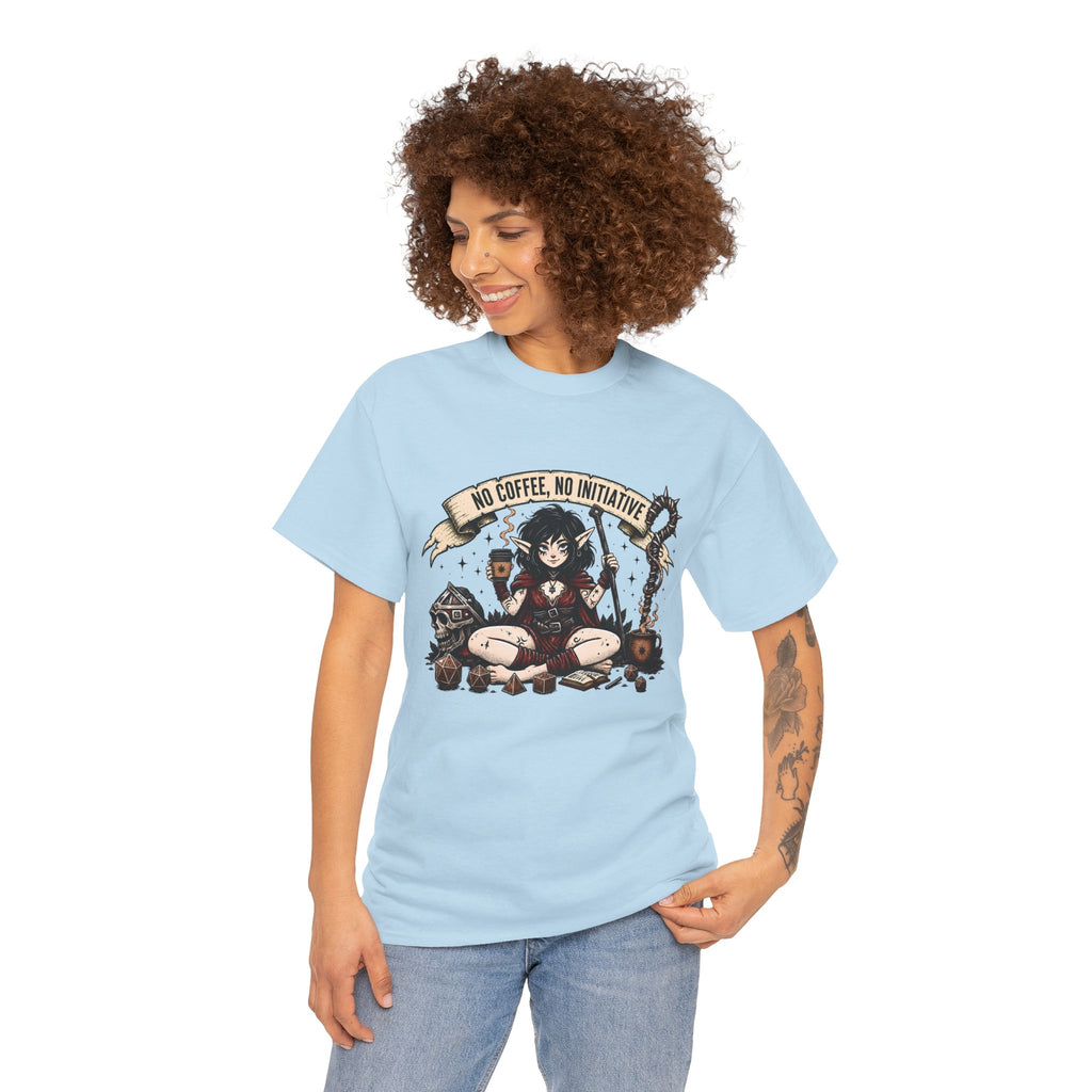 No Coffee, No Initiative | Fantasy RPG T-shirt