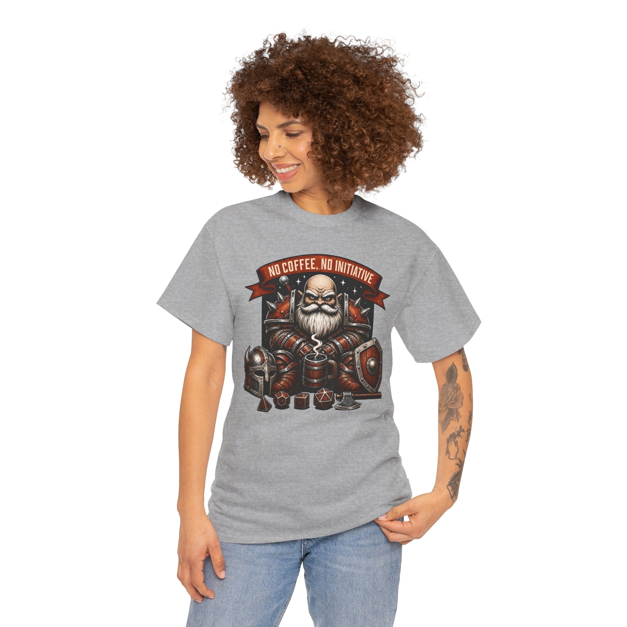 No Coffee, No Initiative | Fantasy RPG T-shirt