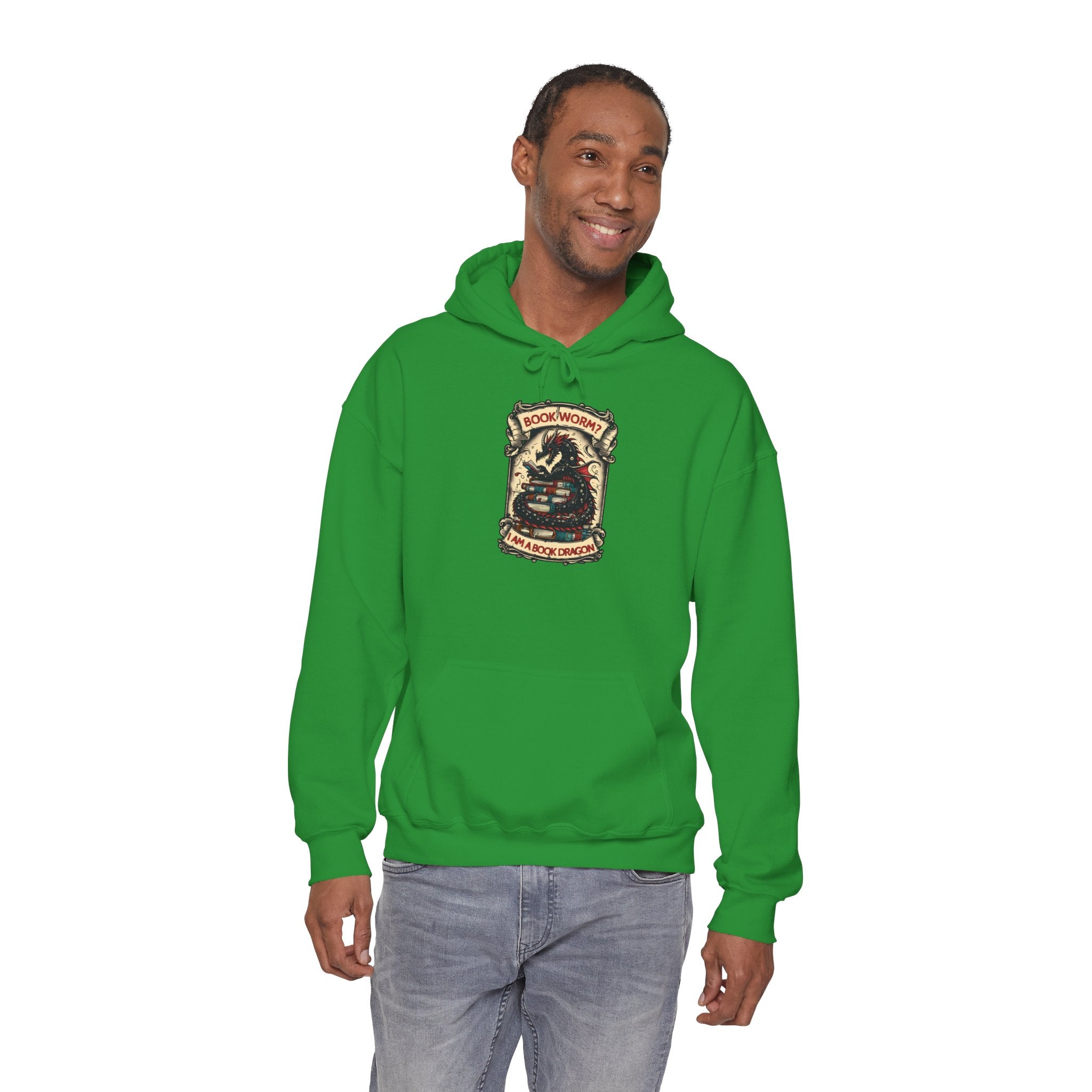 Book Worm? I Am a Book Dragon, Fantasy Reader Hoodie