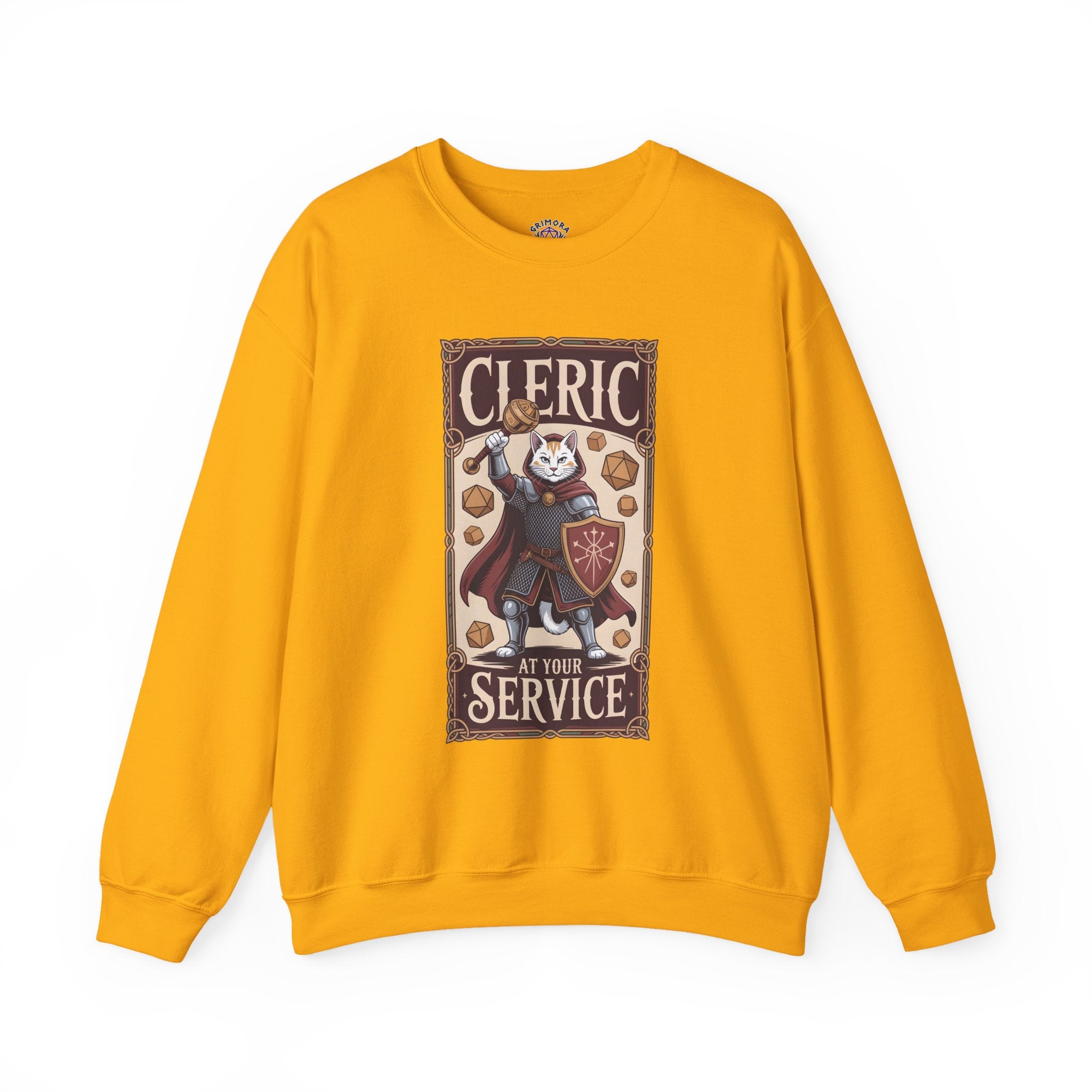 Cleric Cat at Your Service D&D Sweatshirt | Cat Lover RPG Gift
