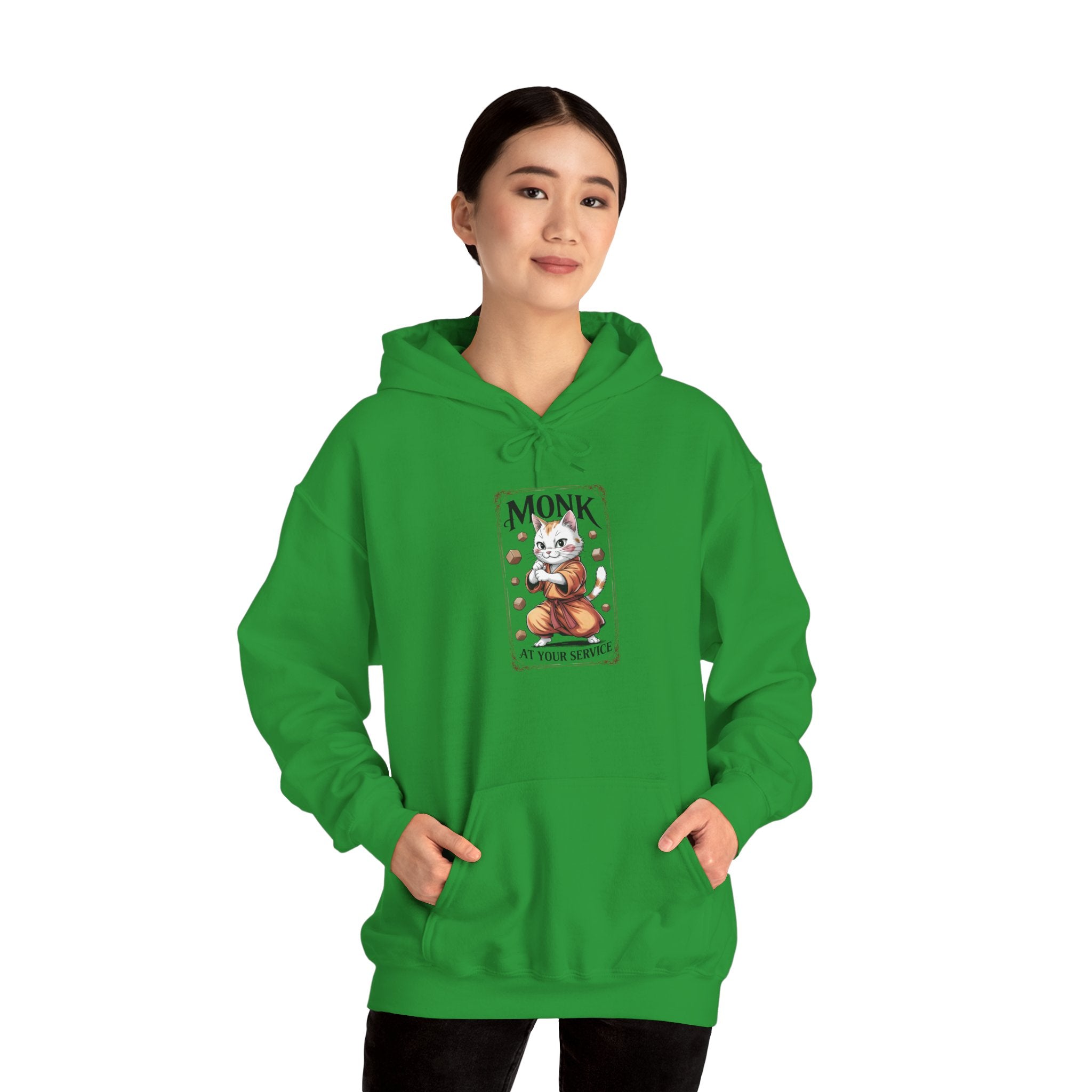 Monk Cat at Your Service D&D Hoodie | Cat Lover RPG Gift