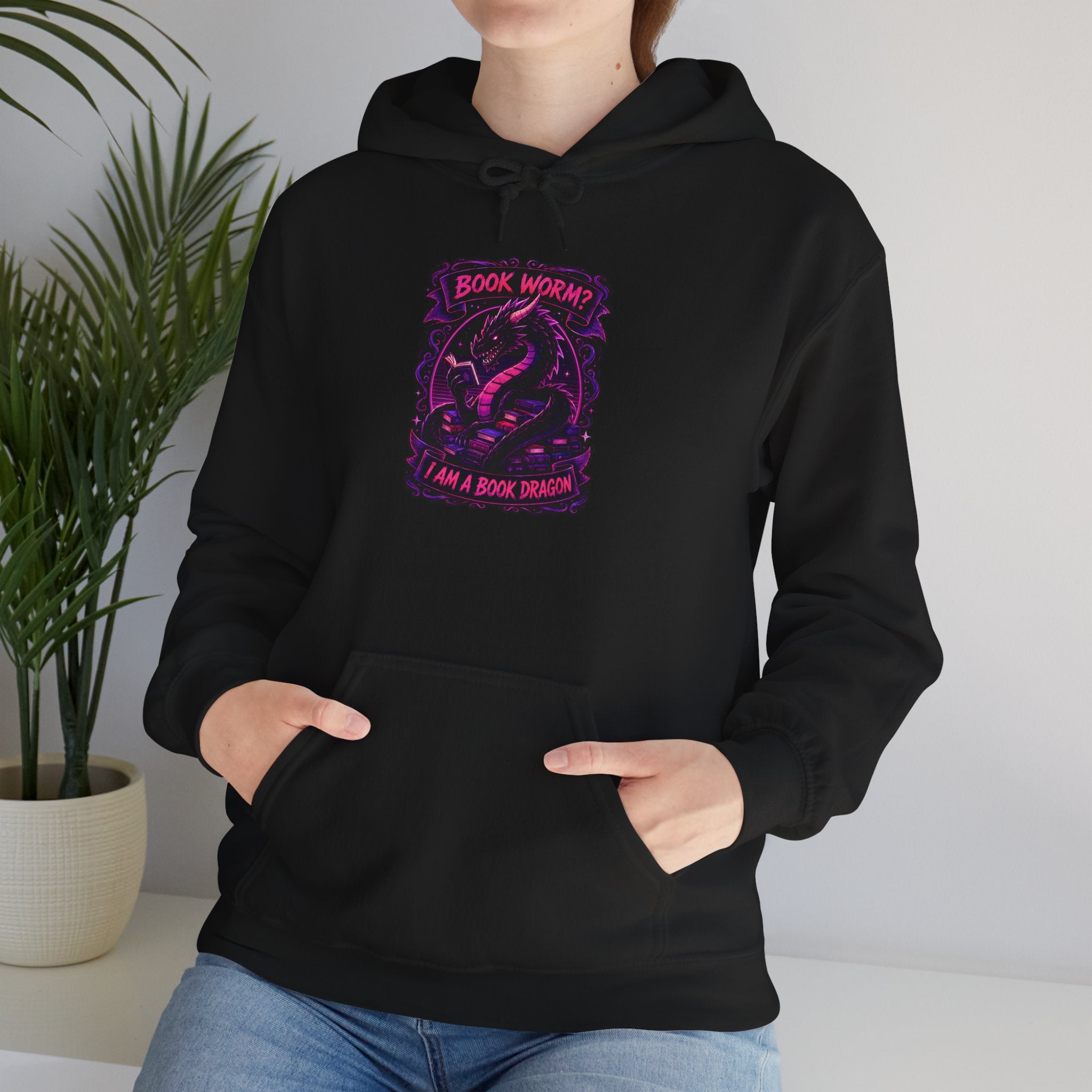 Book Worm? I Am a Book Dragon, Fantasy Reader Hoodie