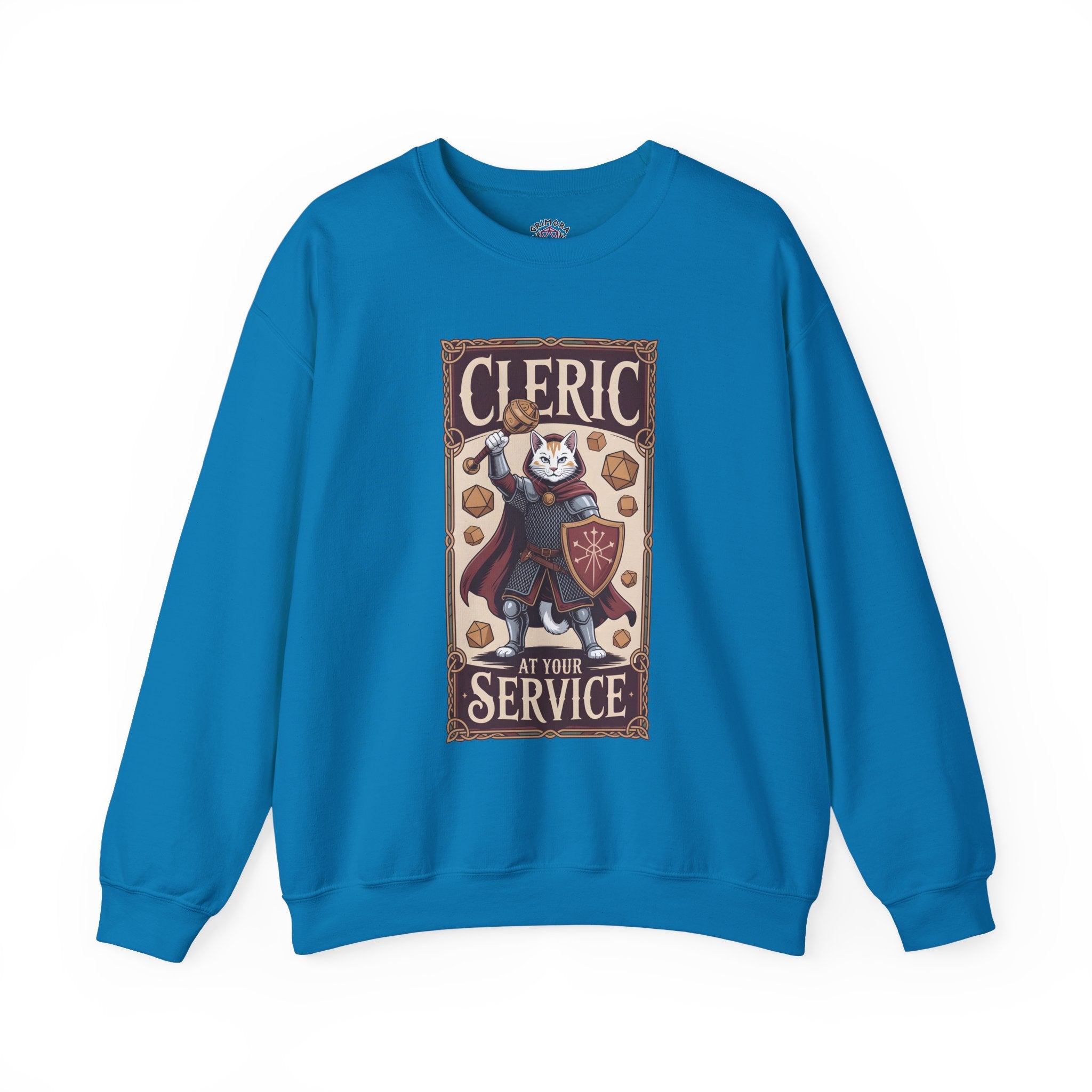 Cleric Cat at Your Service D&D Sweatshirt | Cat Lover RPG Gift