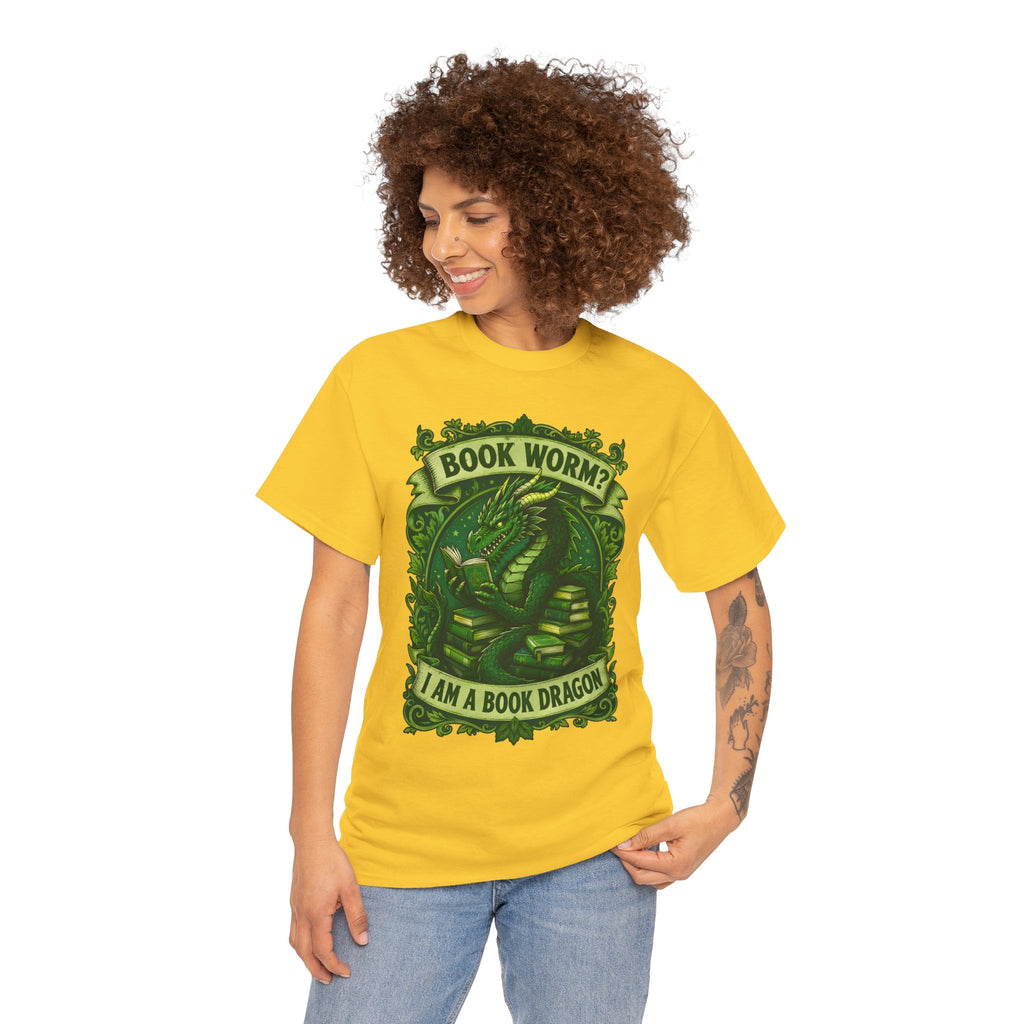 Book Worm? I Am a Book Dragon, Fantasy Reader T-shirt